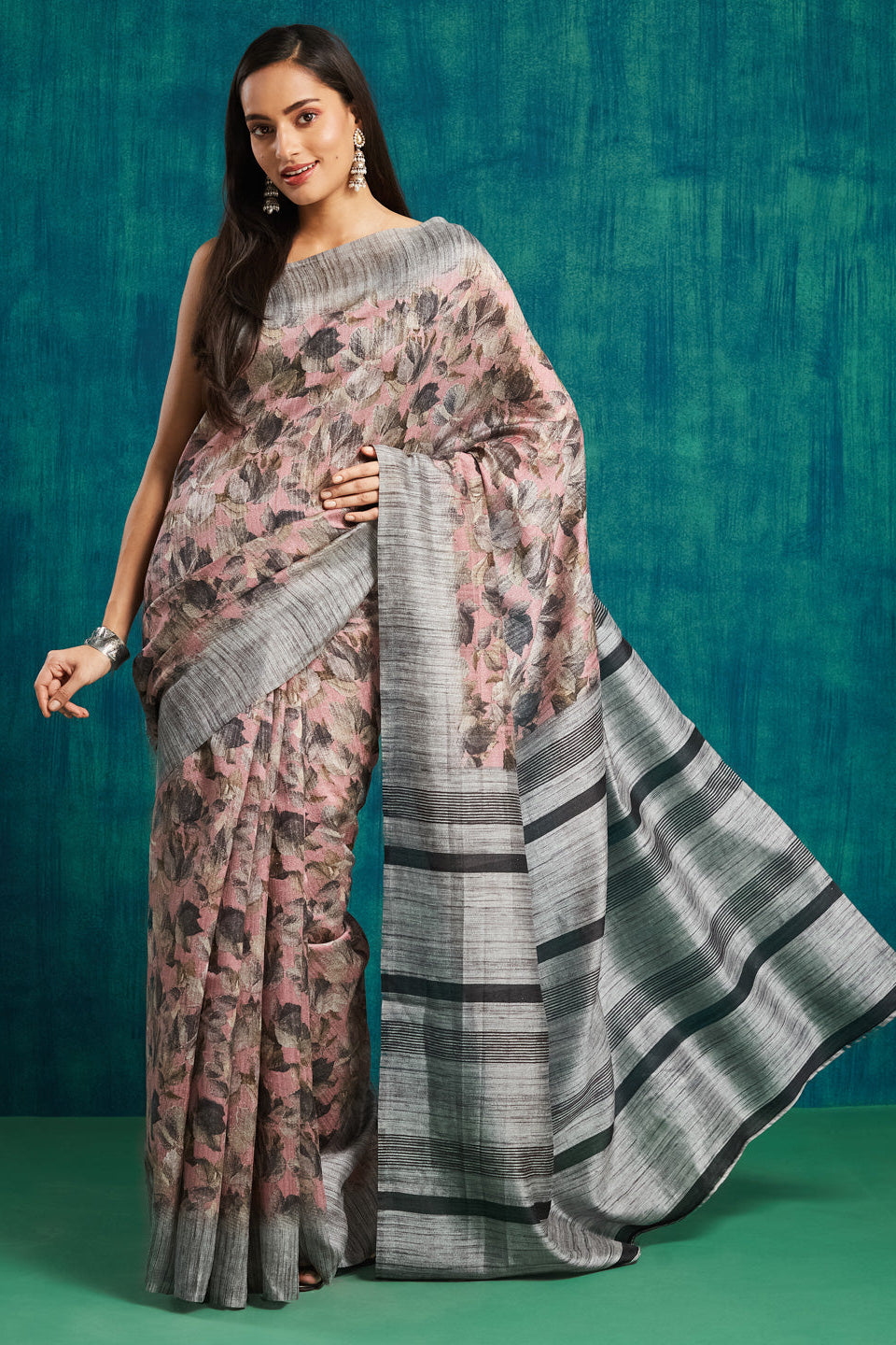 Batik Printed Bhagalpuri Cotton Silk Saree