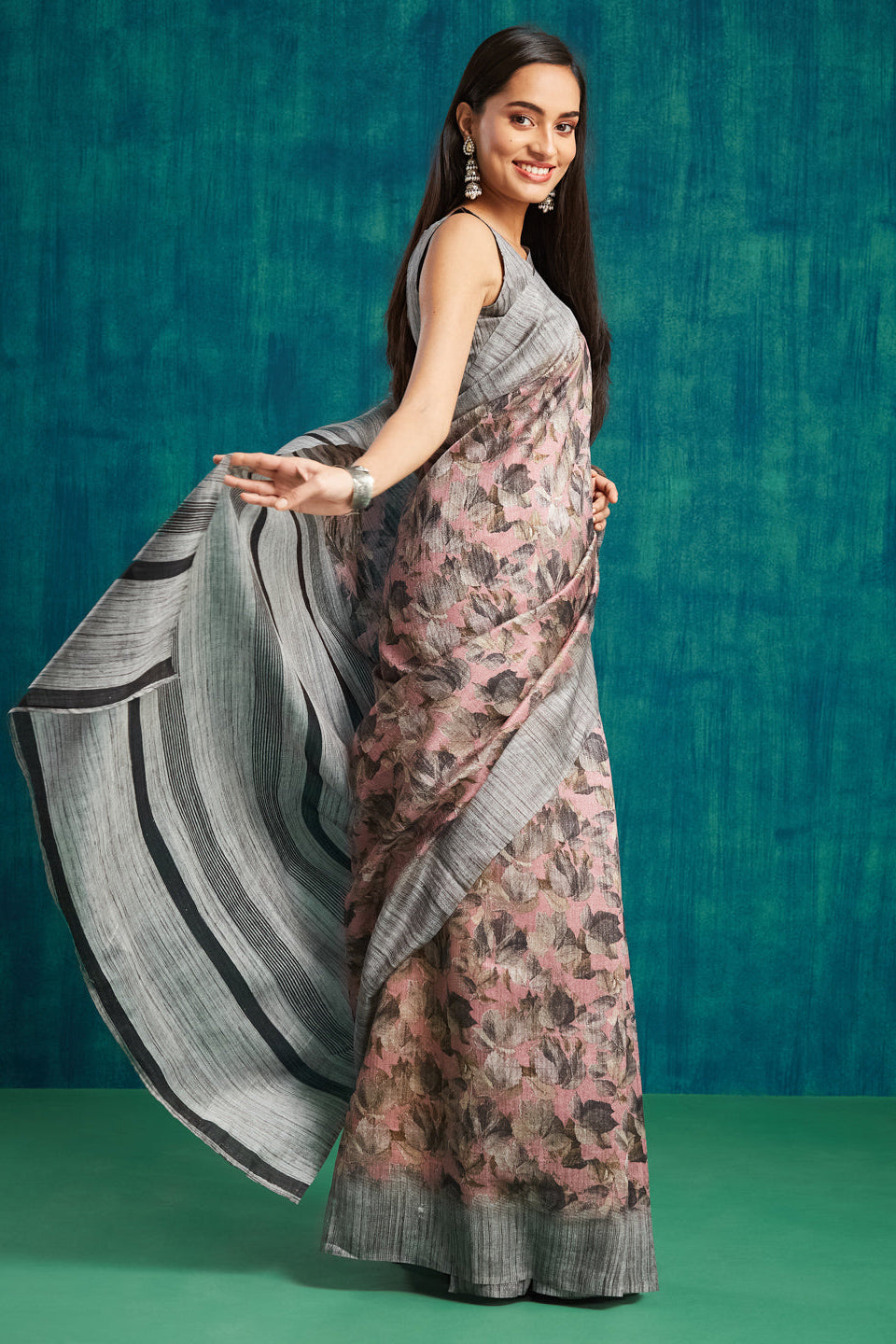 Batik Printed Bhagalpuri Cotton Silk Saree