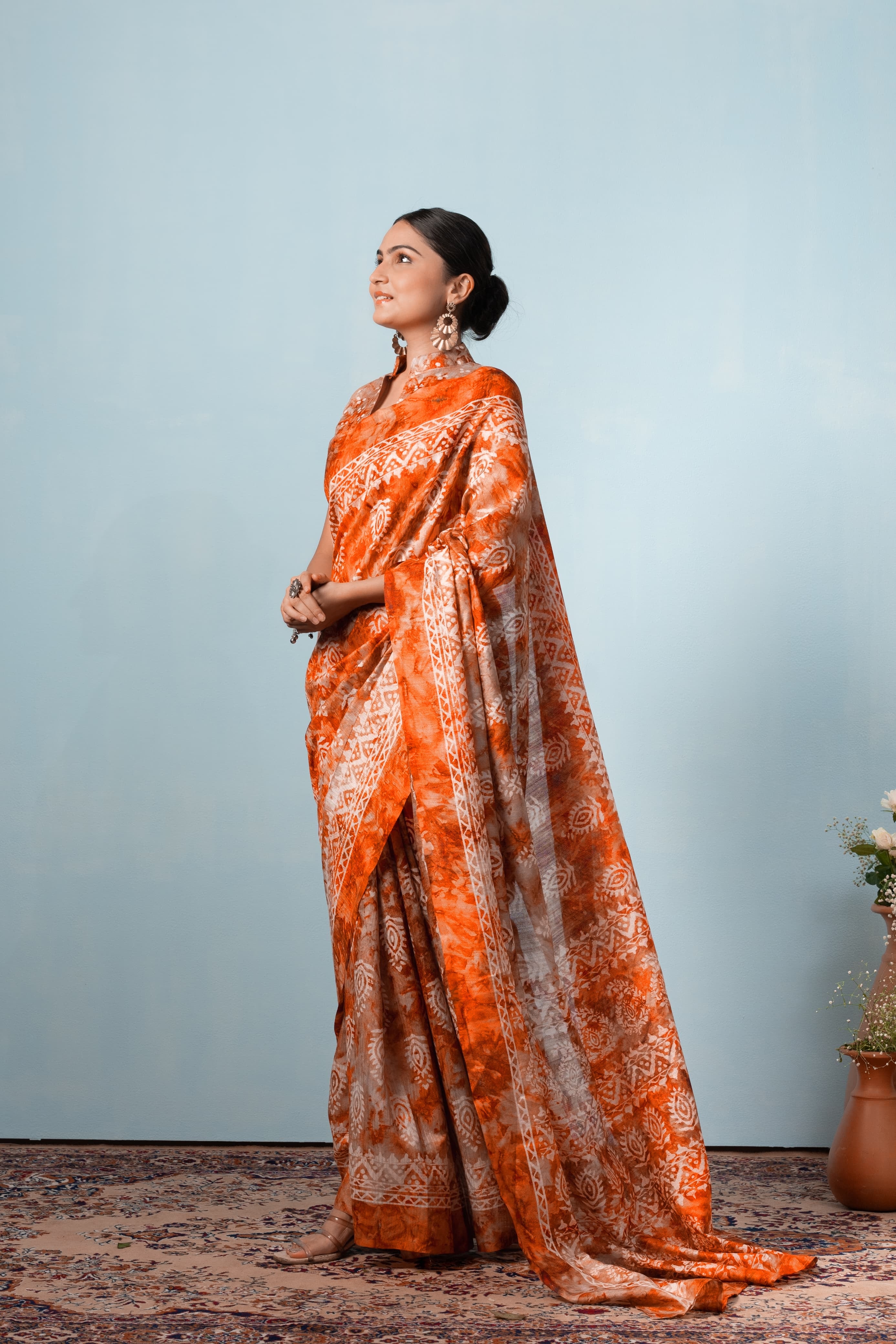 Batik Printed Bhagalpuri Cotton Silk Saree