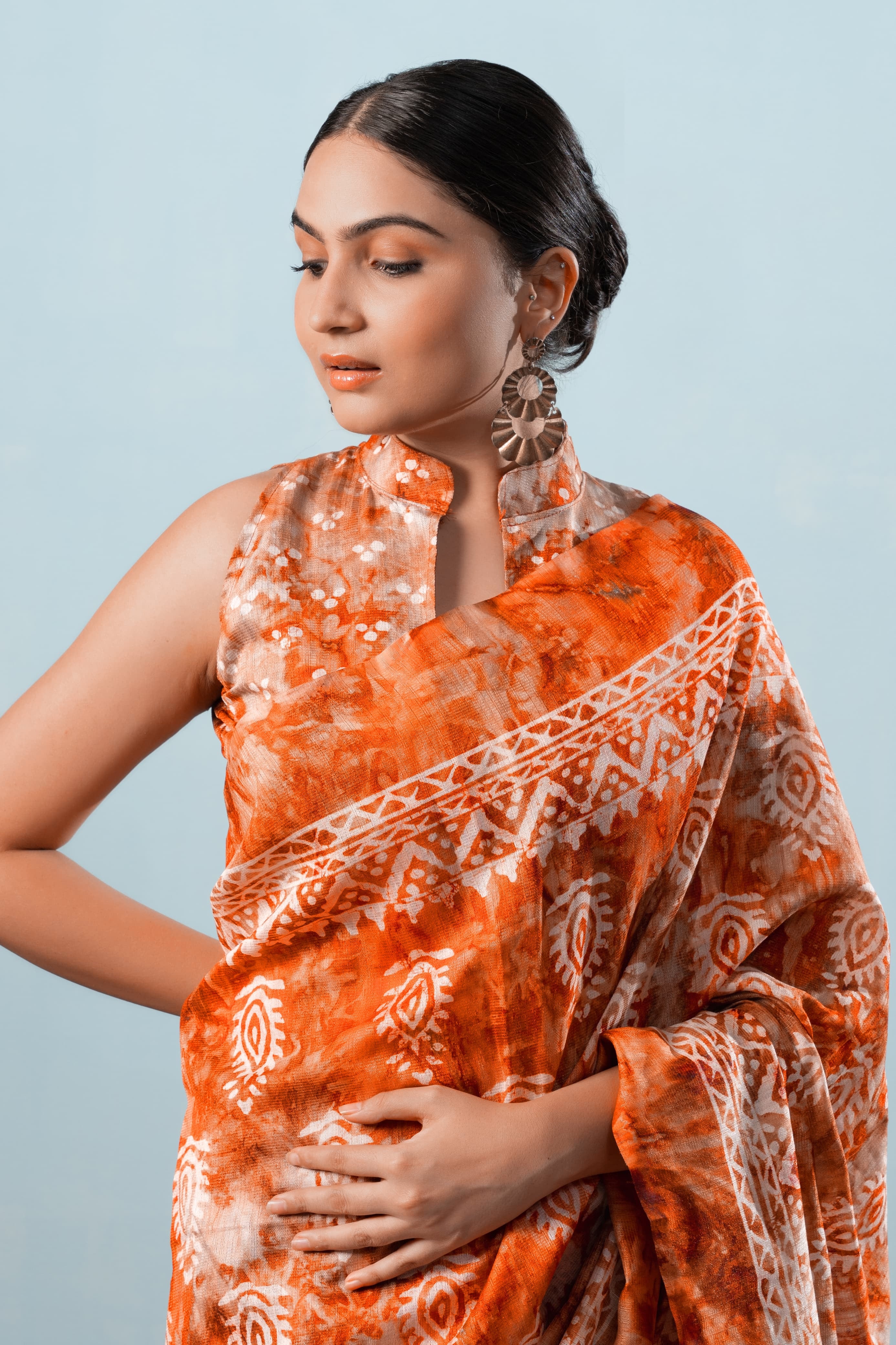 Batik Printed Bhagalpuri Cotton Silk Saree