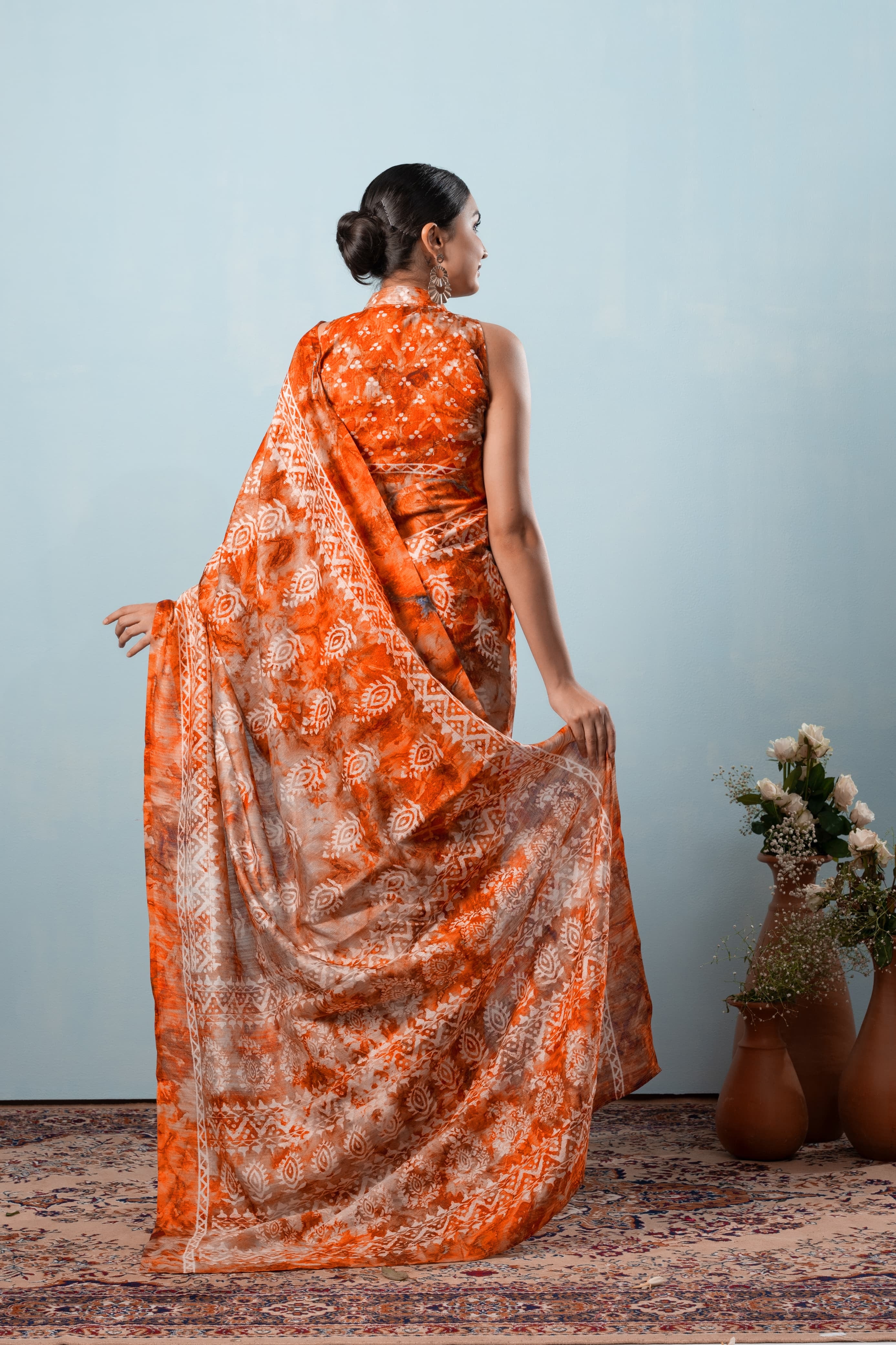 Batik Printed Bhagalpuri Cotton Silk Saree