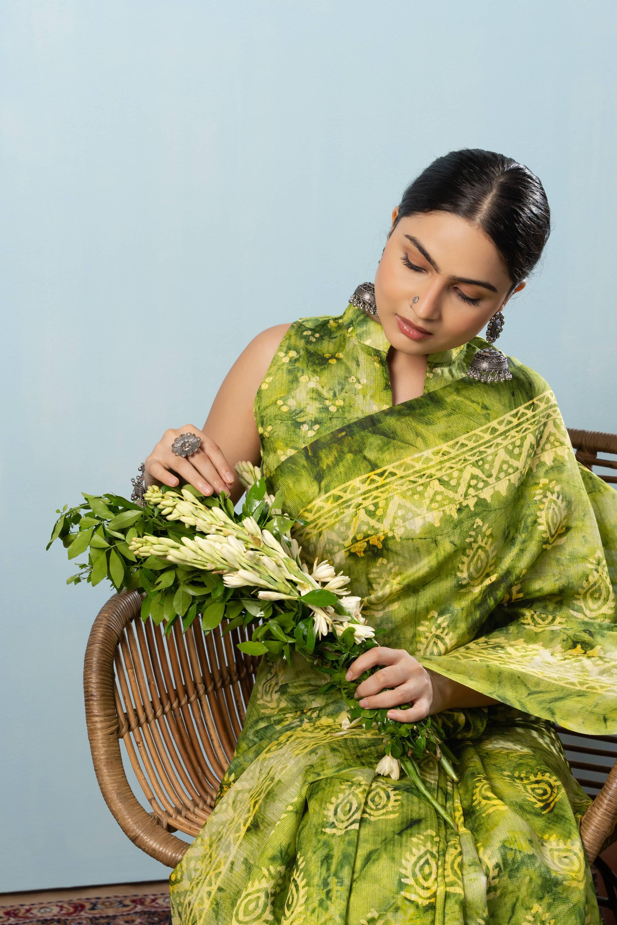 Batik Printed Bhagalpuri Cotton Silk Saree