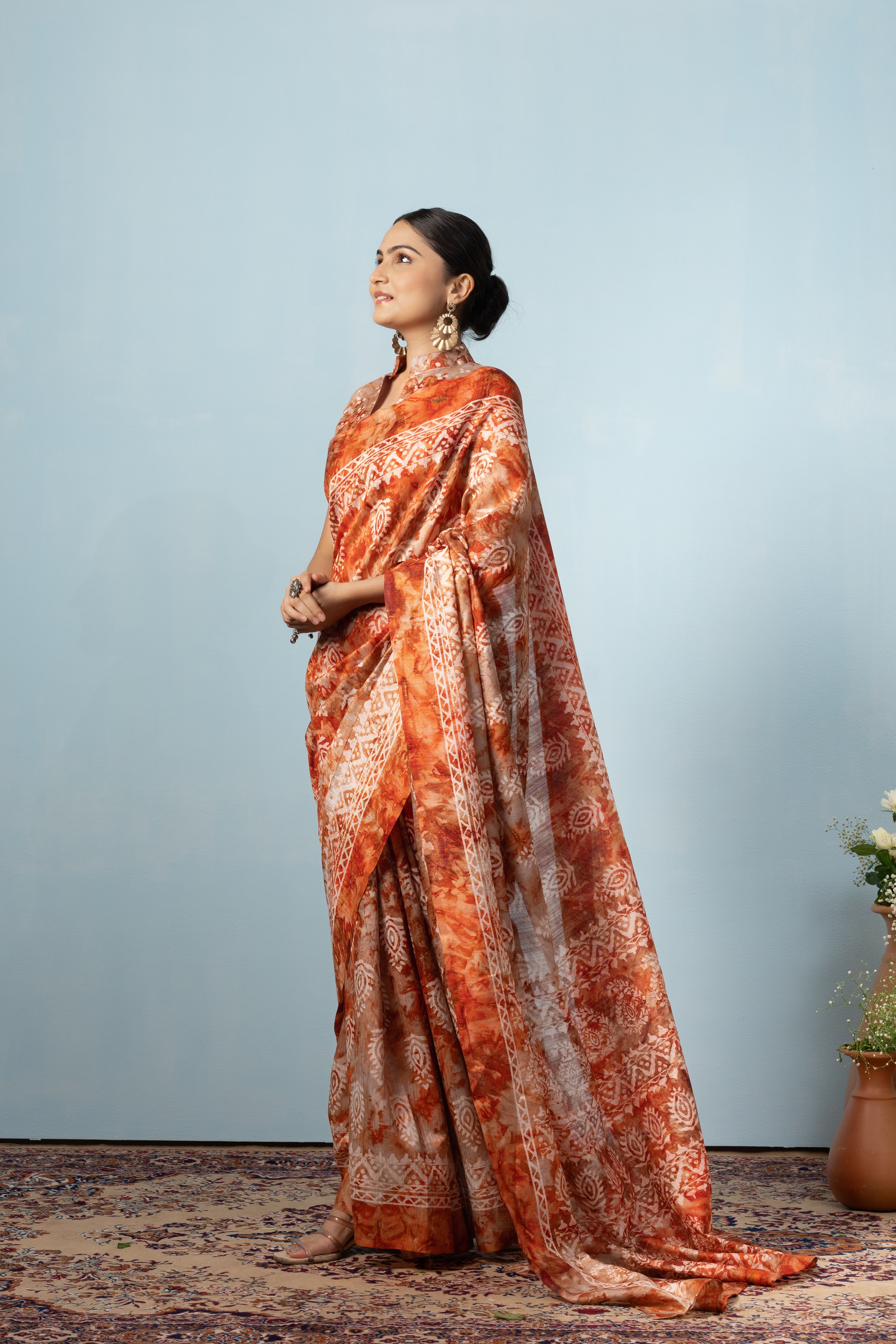 Batik Printed Bhagalpuri Cotton Silk Saree
