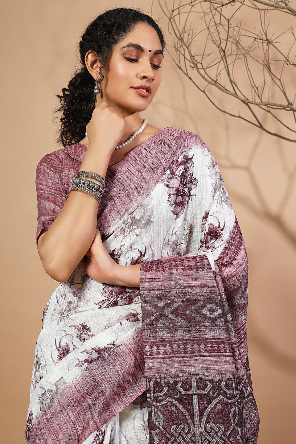 Floral Printed Bhagalpuri Cotton Silk Saree