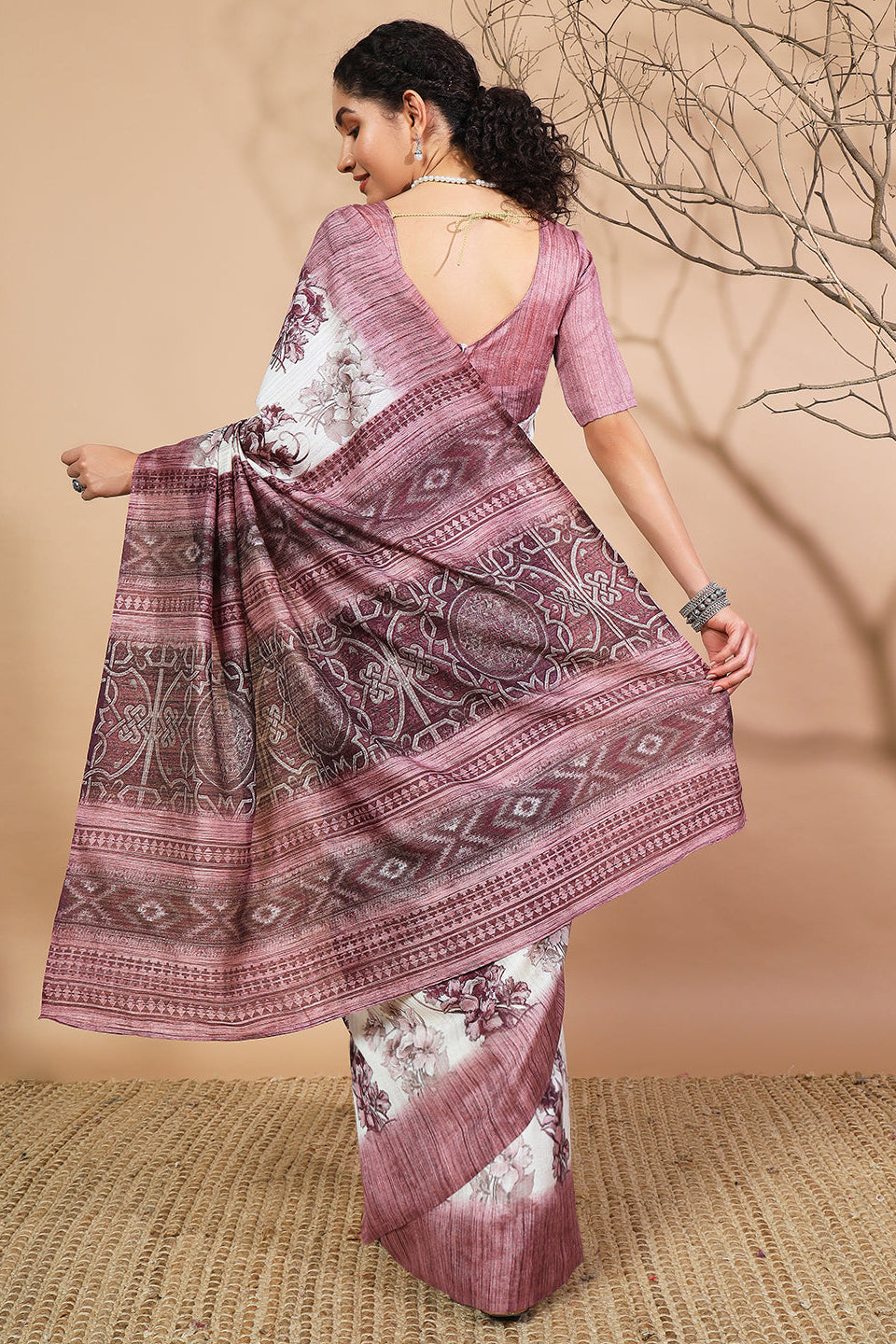 Floral Printed Bhagalpuri Cotton Silk Saree