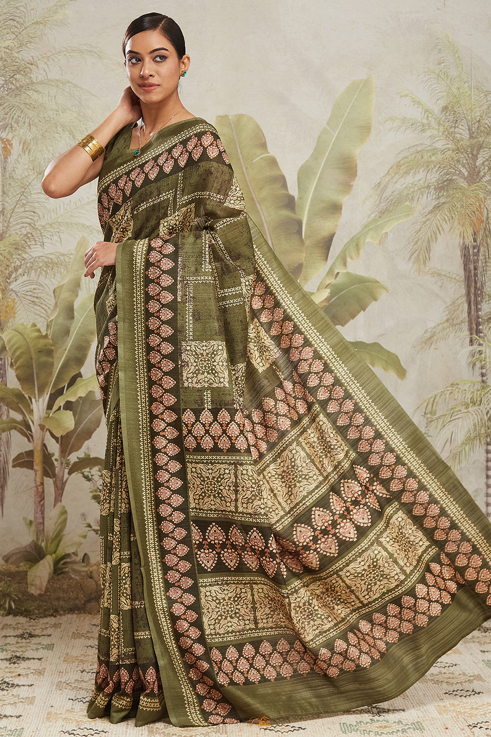 Dailywear Batik Prints Mulmul Saree