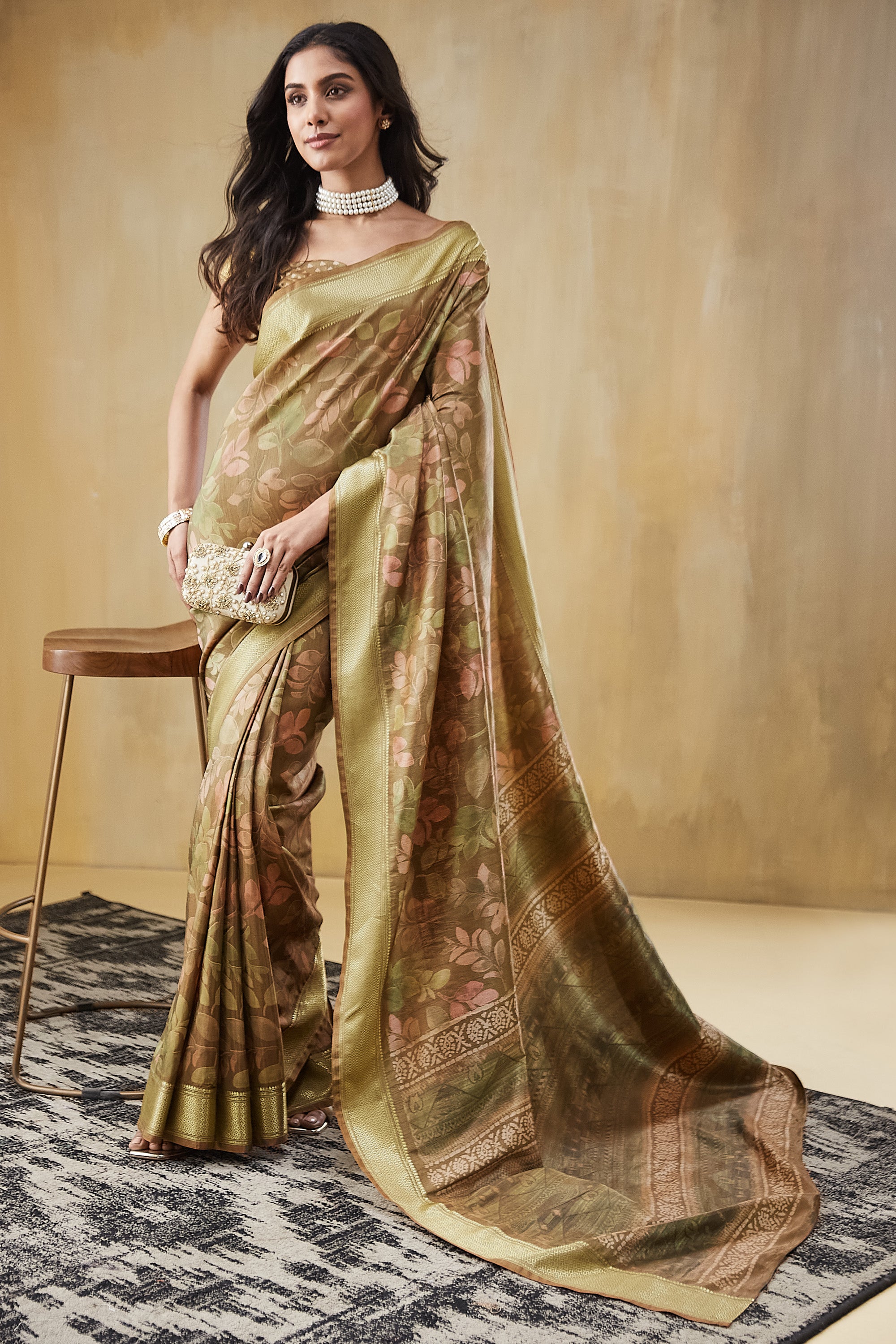 Rachna Digital Batik Printed Pattu Silk Saree