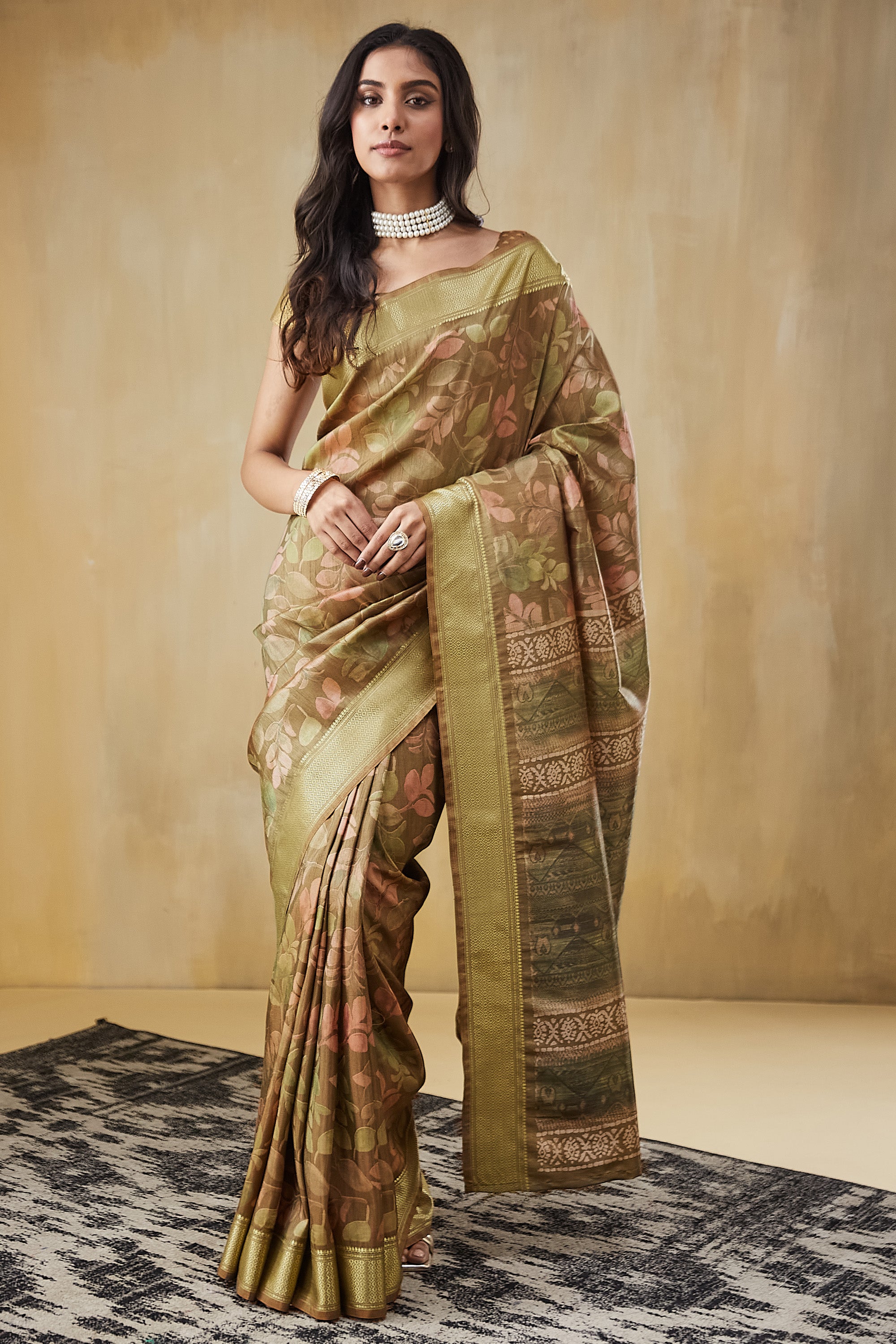 Rachna Digital Batik Printed Pattu Silk Saree