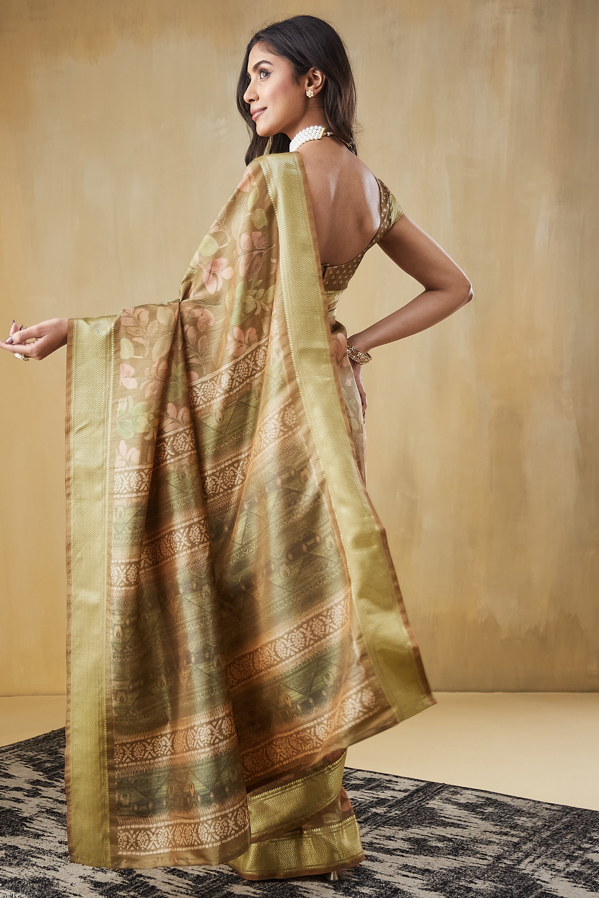 Rachna Digital Batik Printed Pattu Silk Saree