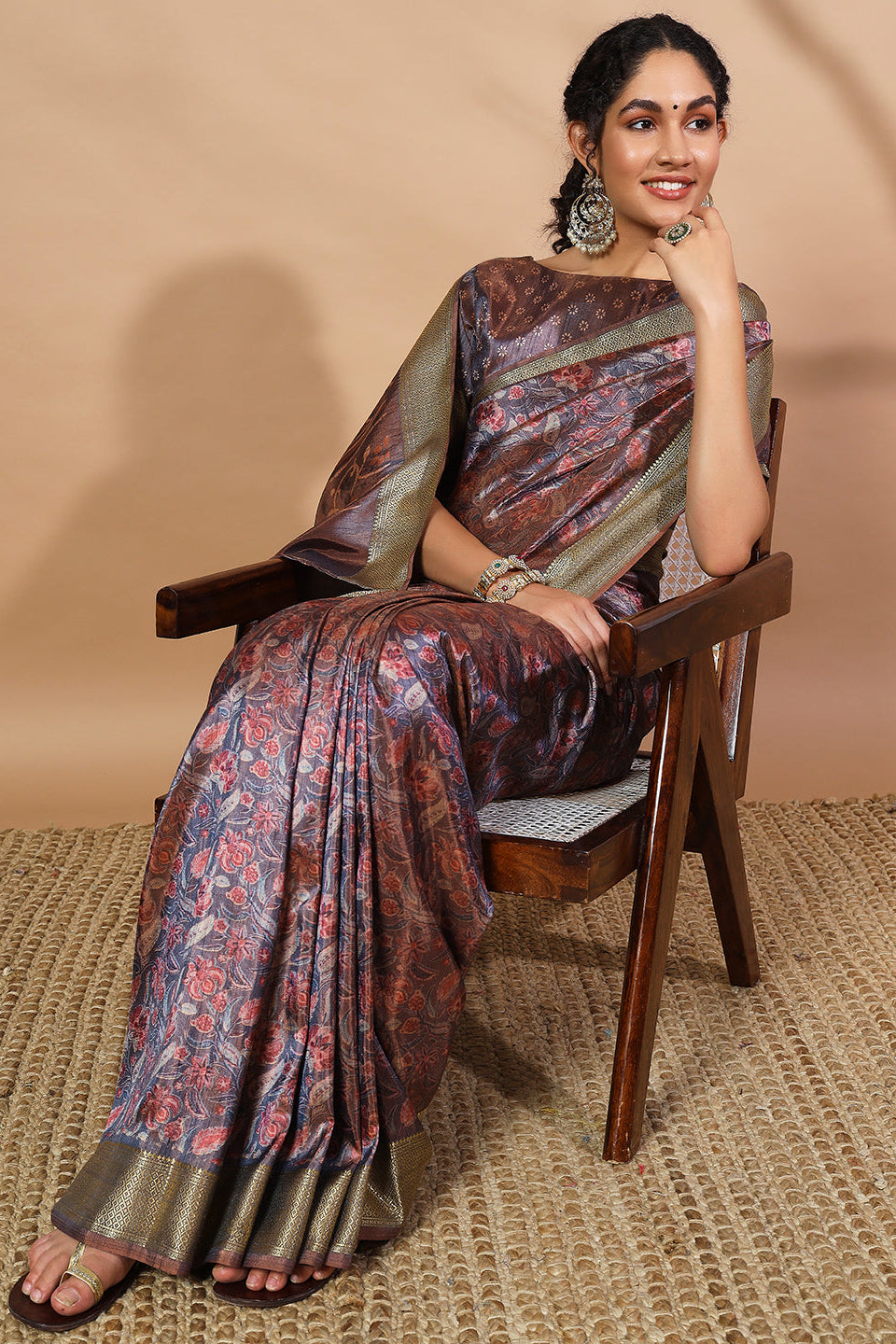 RACHNA Floral Zari Pure Silk Patola Saree