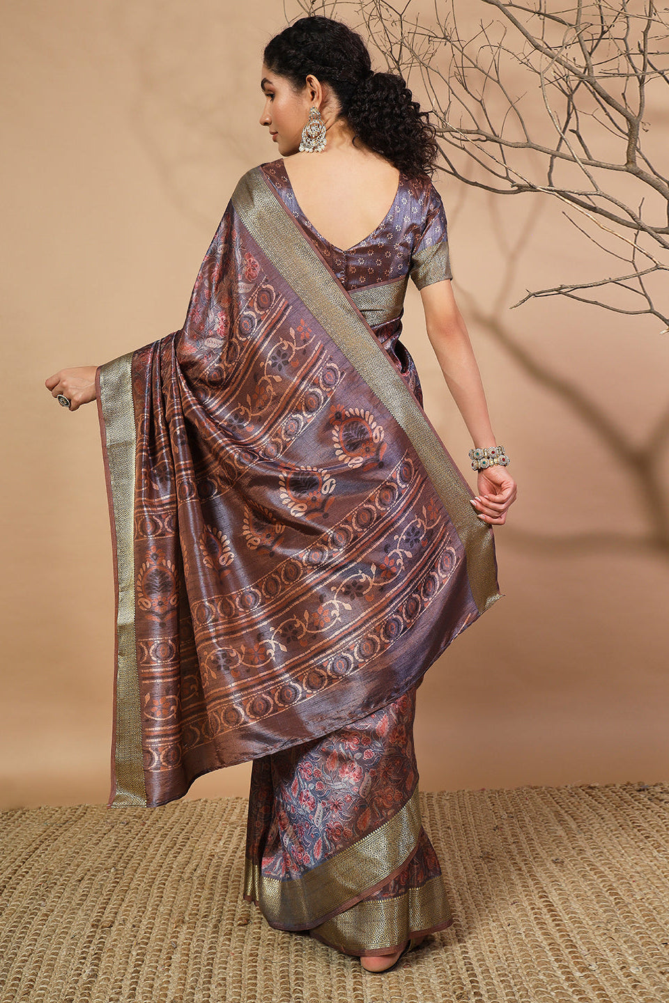 Rachna Digital Batik Printed Pattu Silk Saree