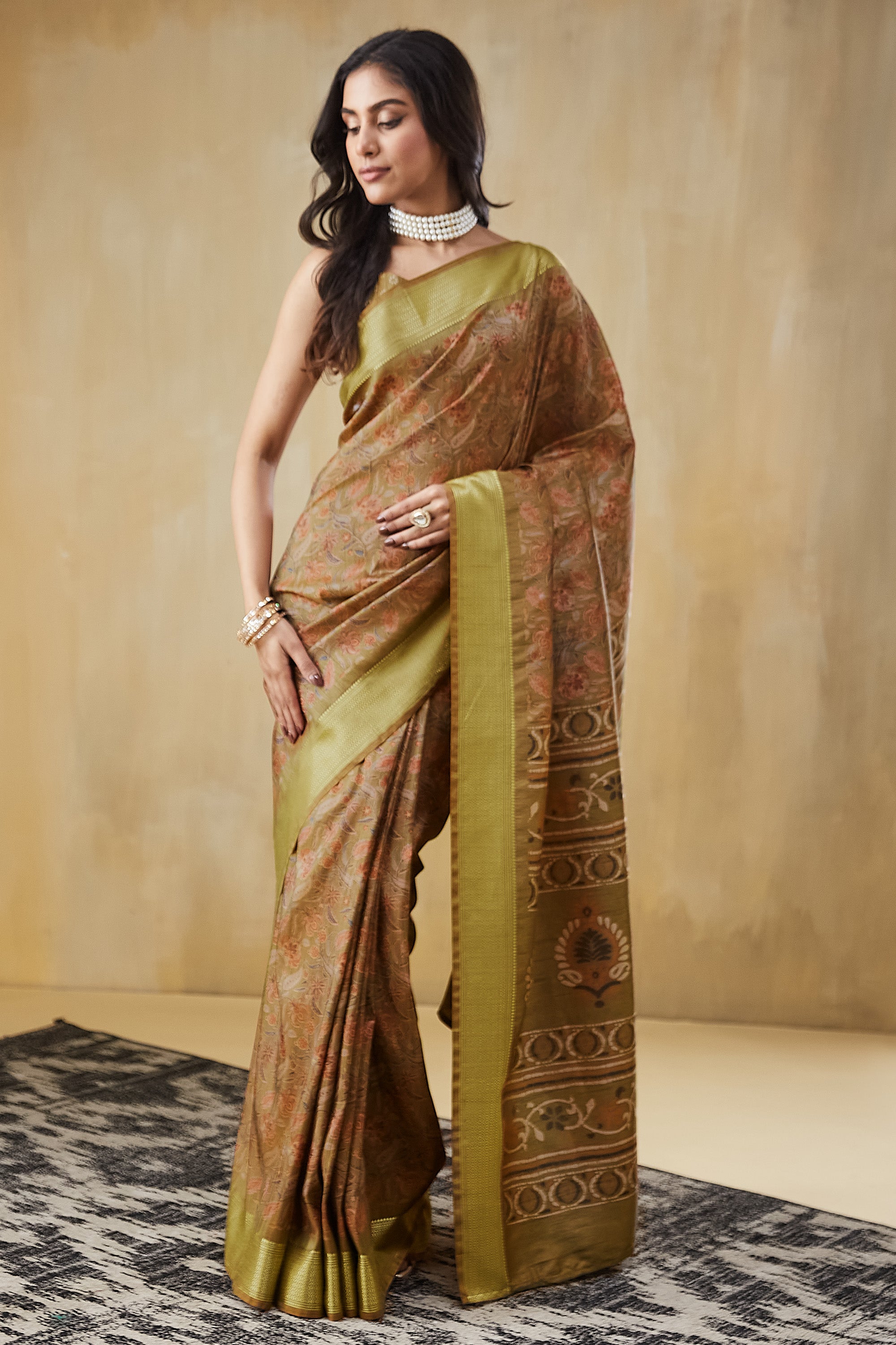 Rachna Digital Batik Printed Pattu Silk Saree