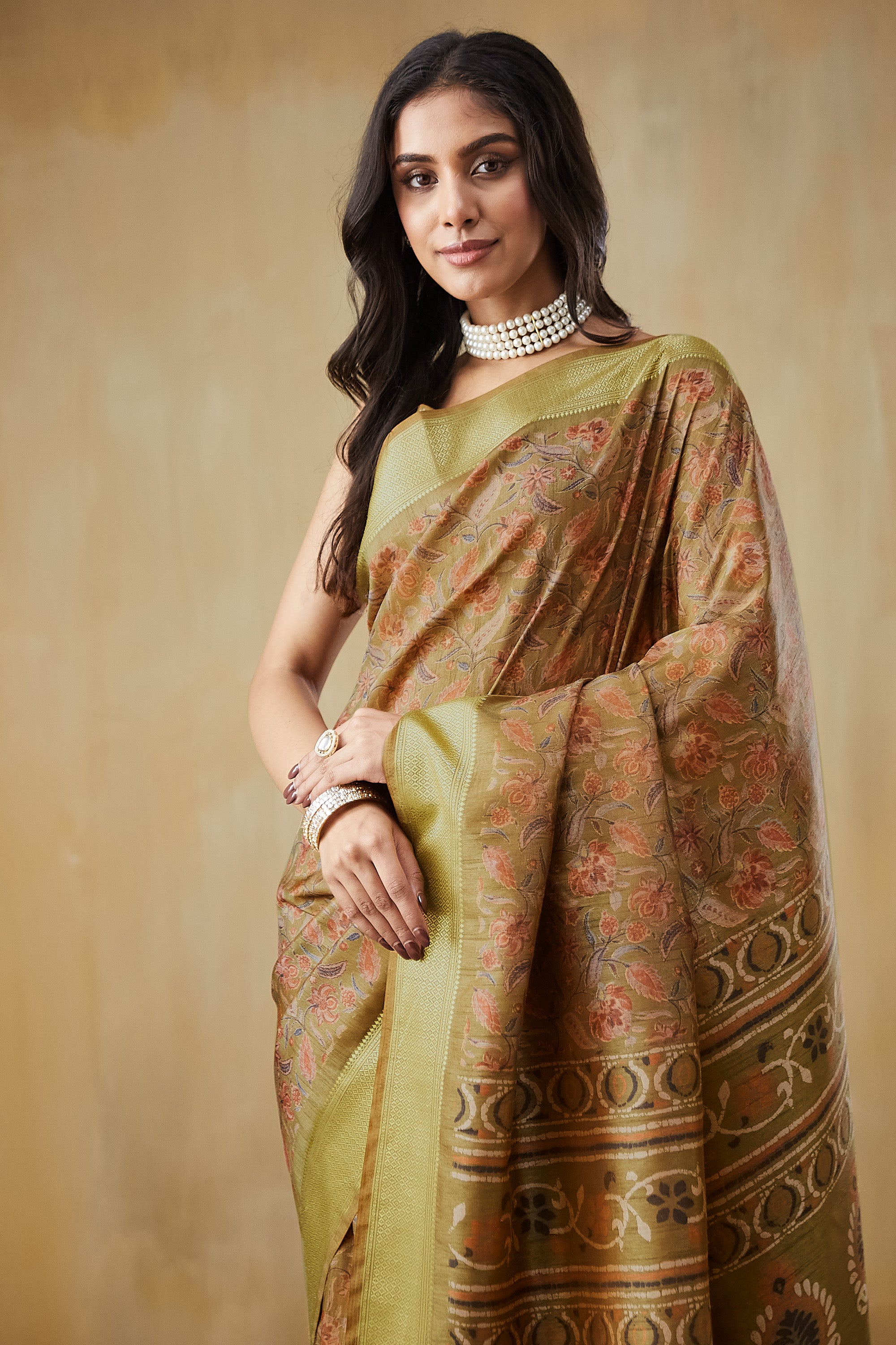 Rachna Digital Batik Printed Pattu Silk Saree