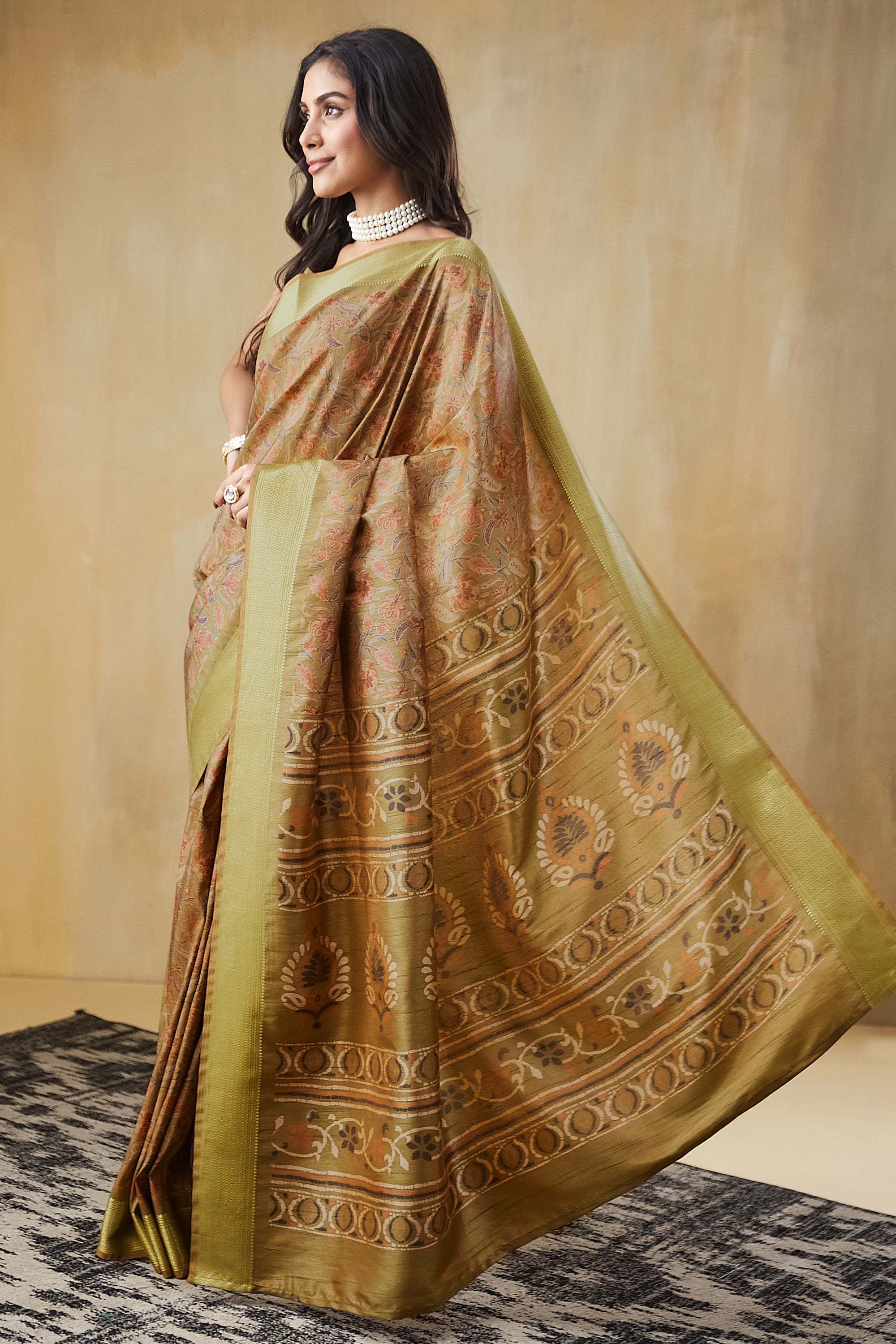 Rachna Digital Batik Printed Pattu Silk Saree