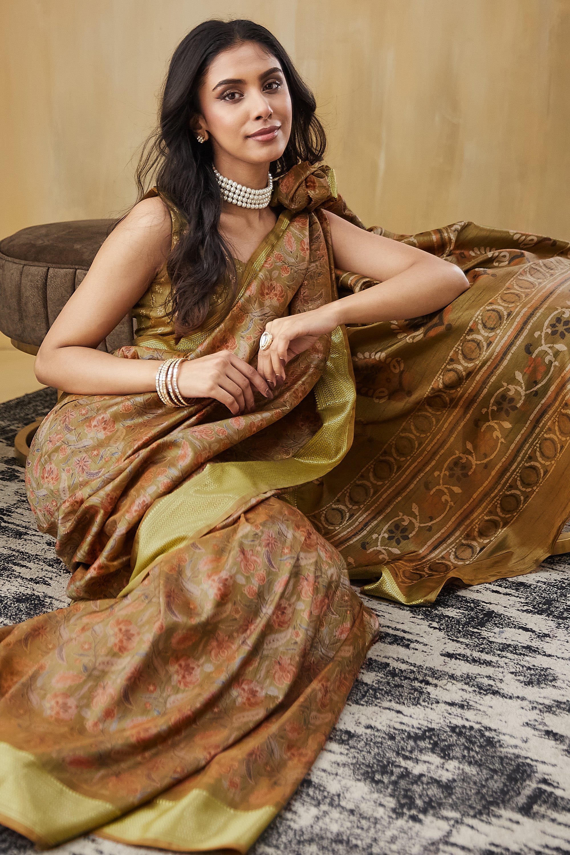 Rachna Digital Batik Printed Pattu Silk Saree