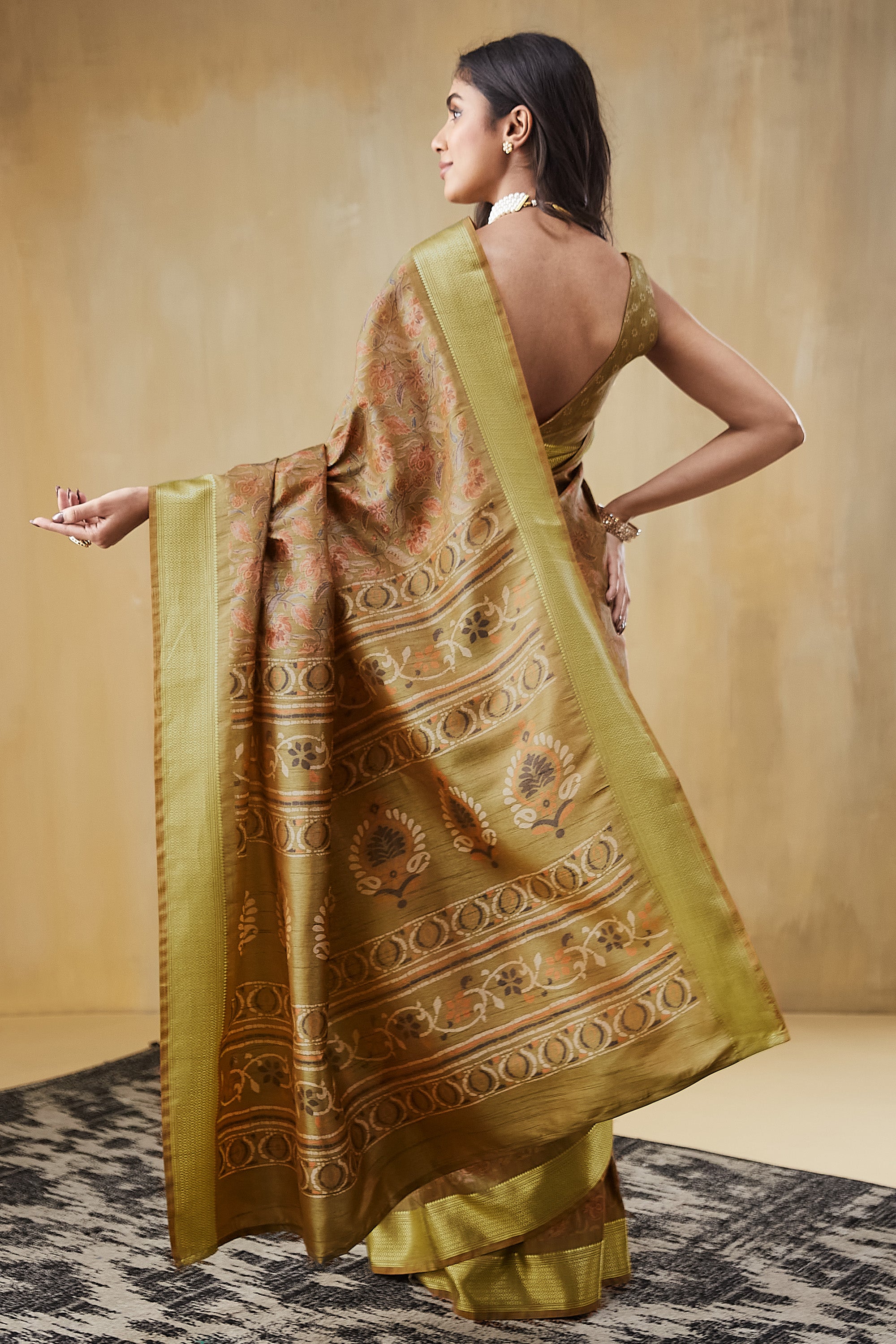 Rachna Digital Batik Printed Pattu Silk Saree