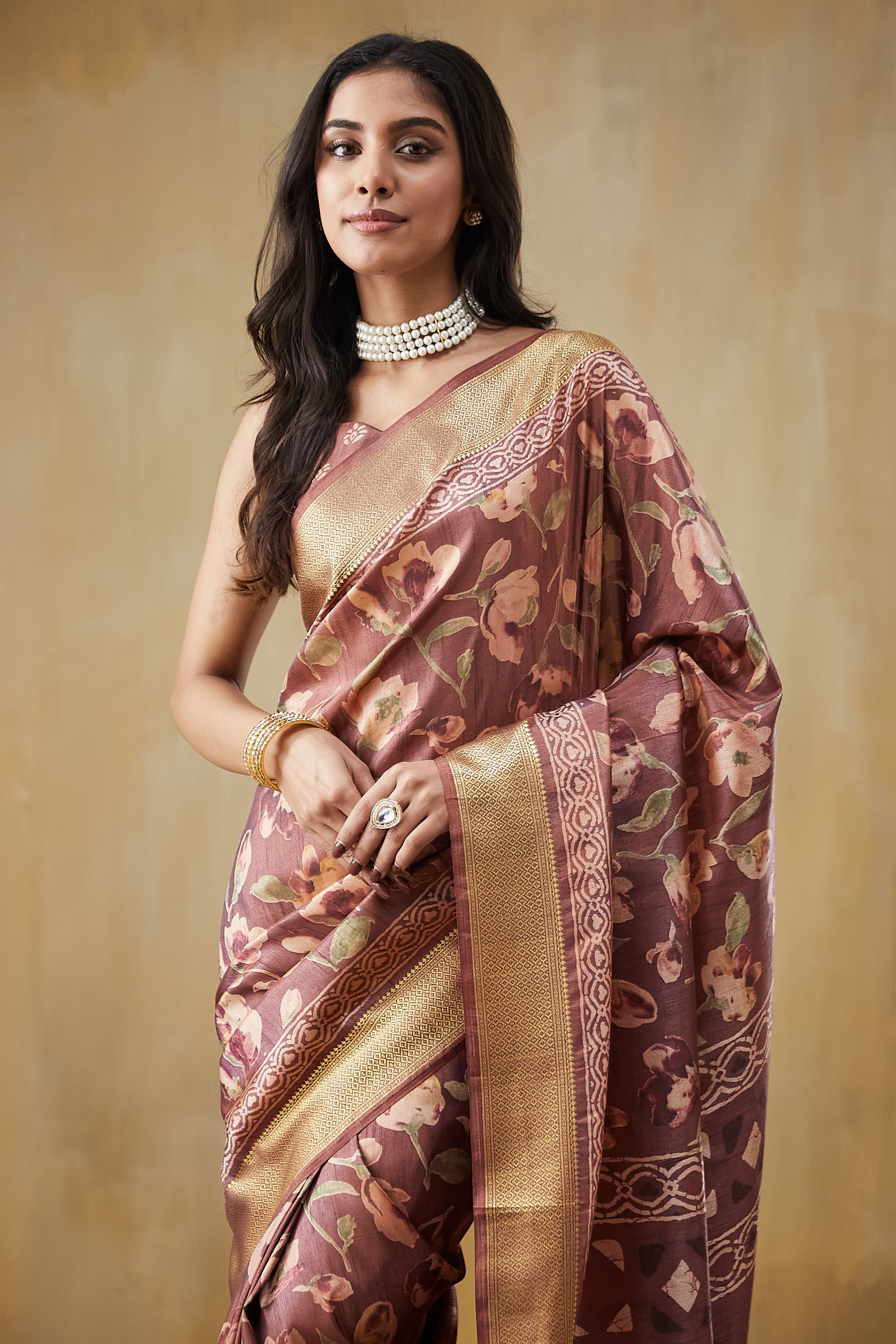Rachna Digital Batik Printed Pattu Silk Saree