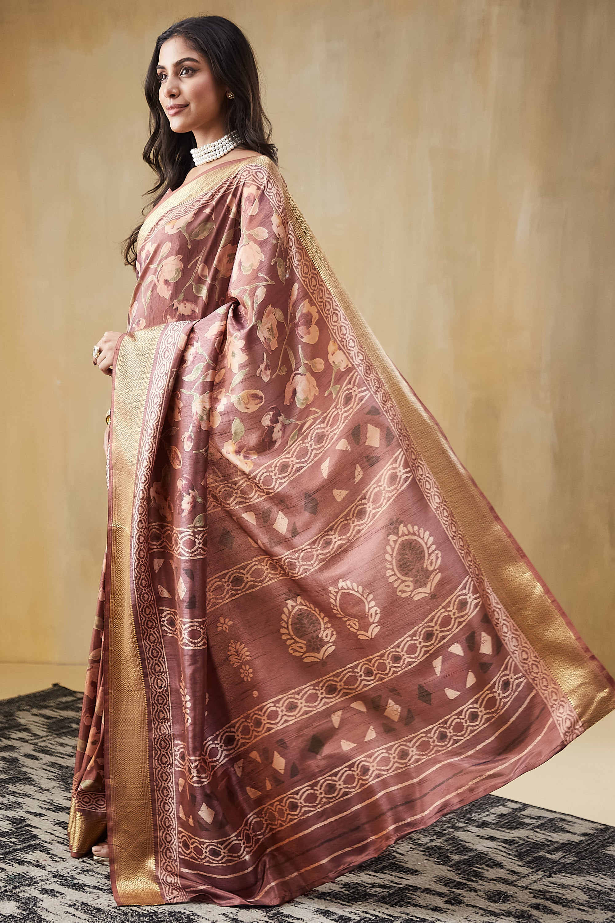 Rachna Digital Batik Printed Pattu Silk Saree