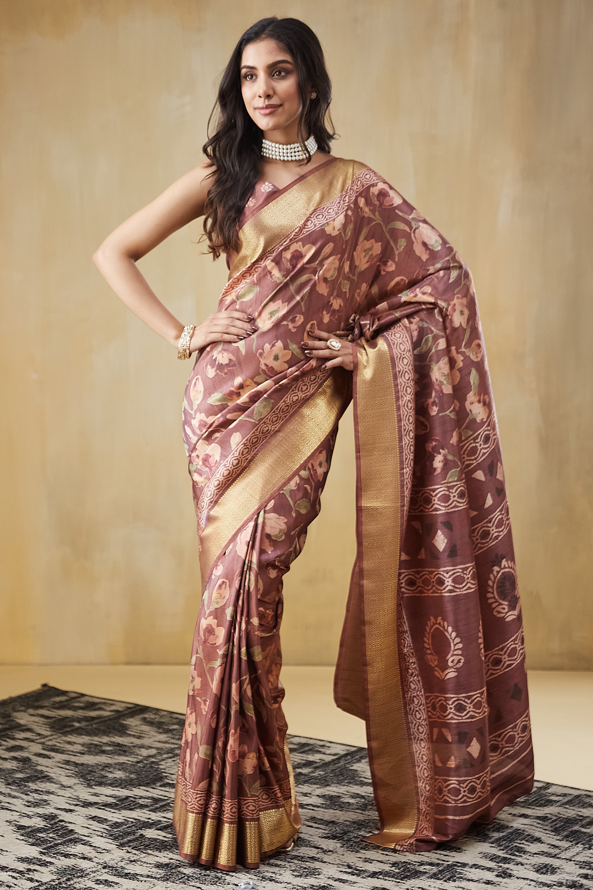 Rachna Digital Batik Printed Pattu Silk Saree