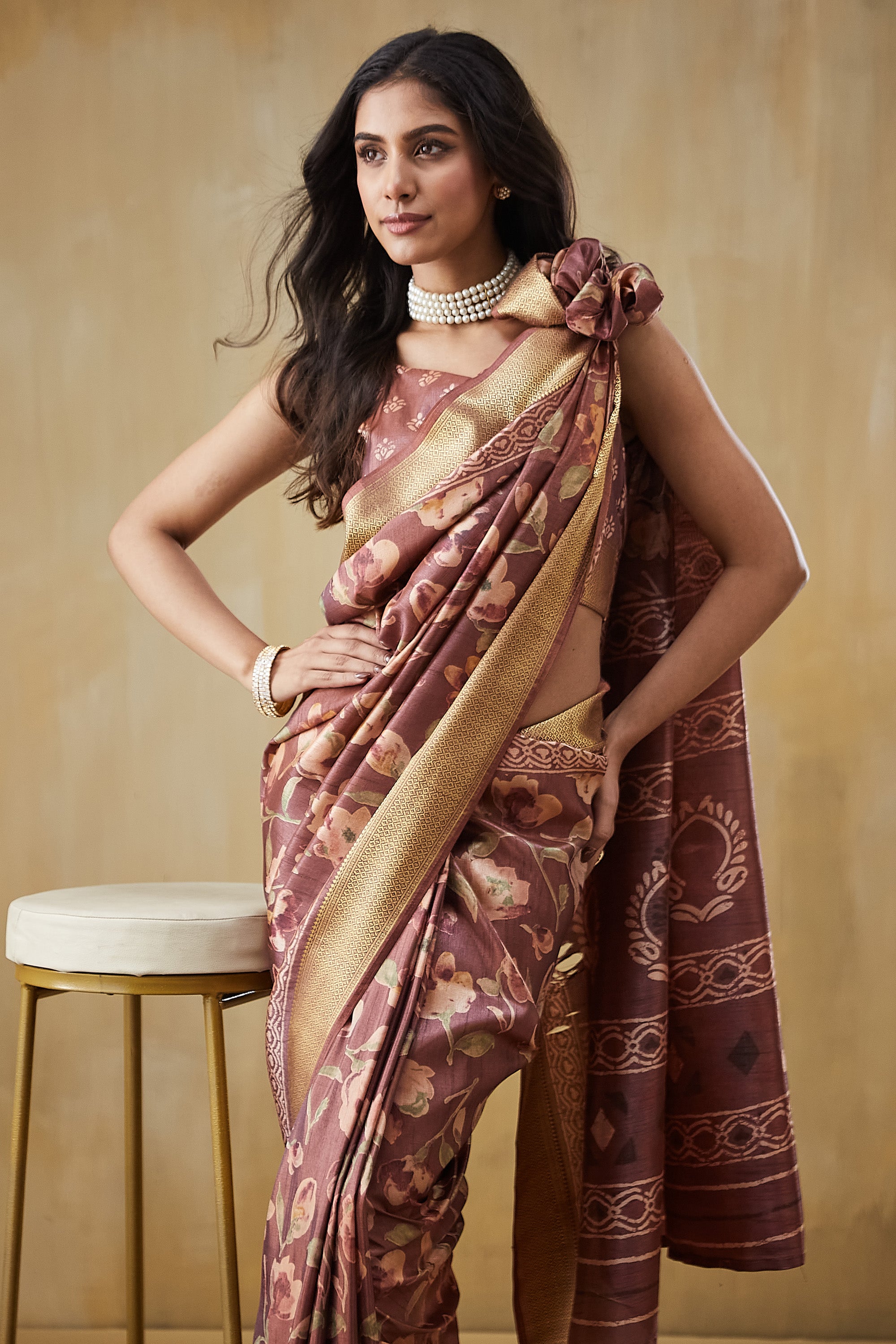Rachna Digital Batik Printed Pattu Silk Saree