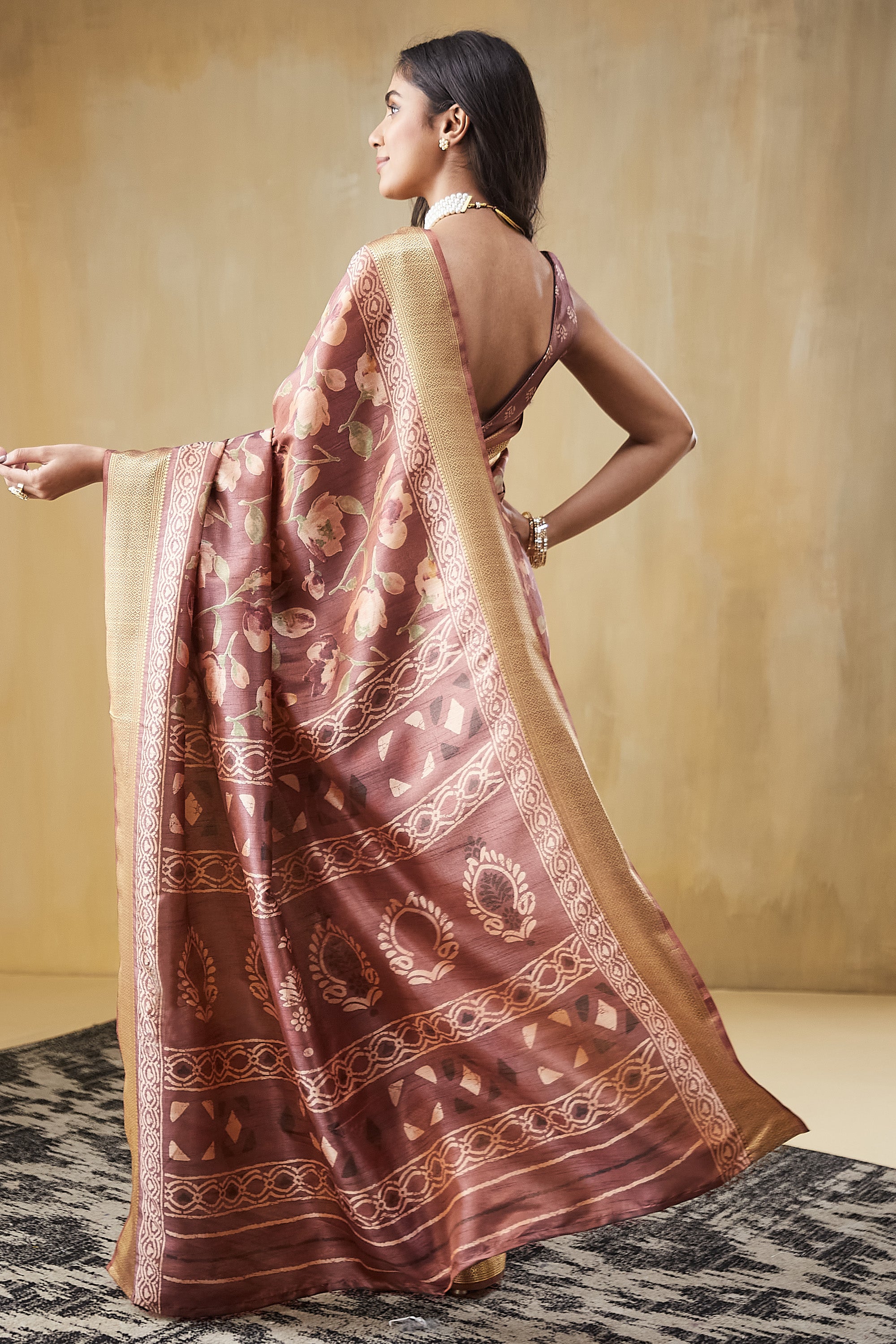 Rachna Digital Batik Printed Pattu Silk Saree