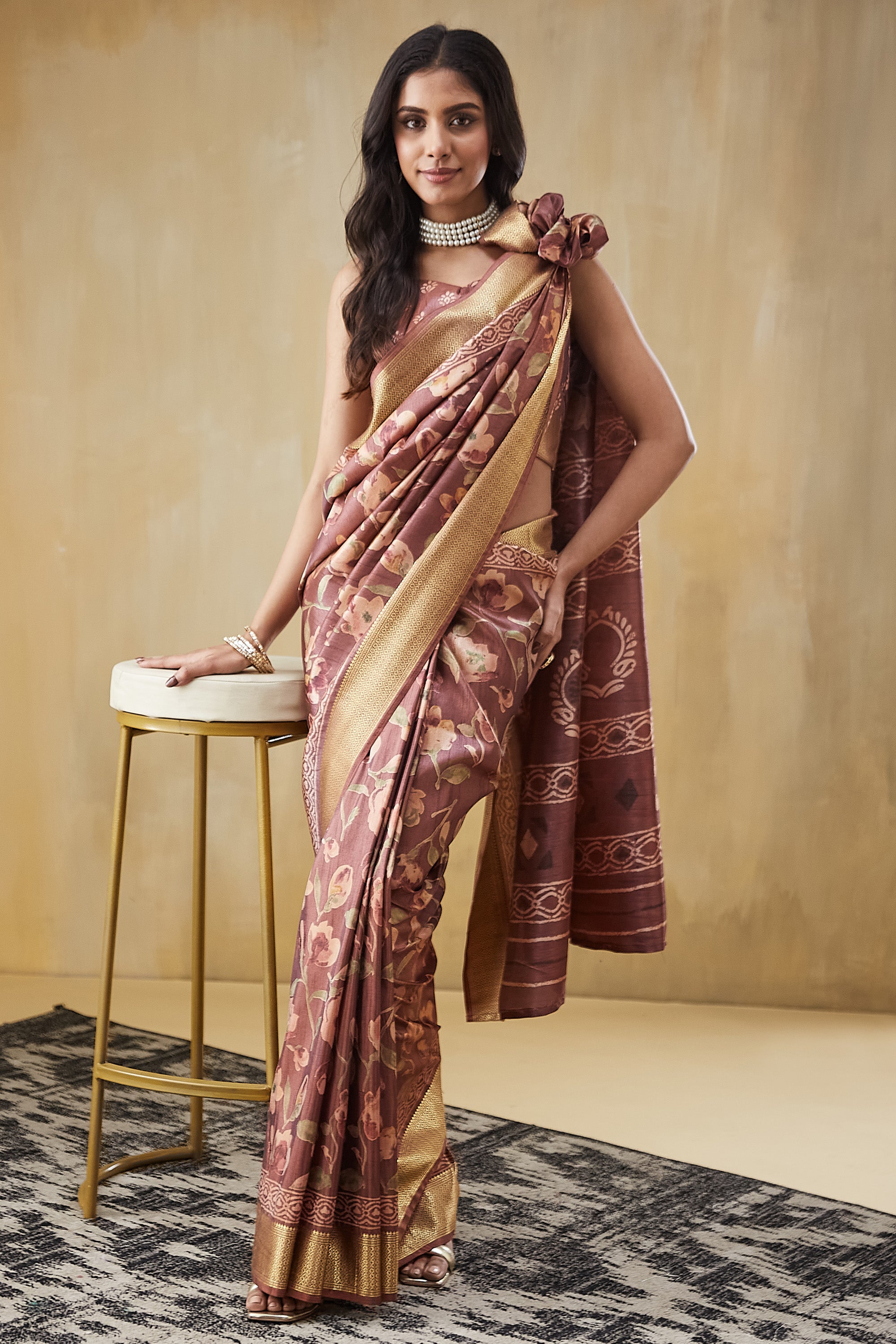 Rachna Digital Batik Printed Pattu Silk Saree