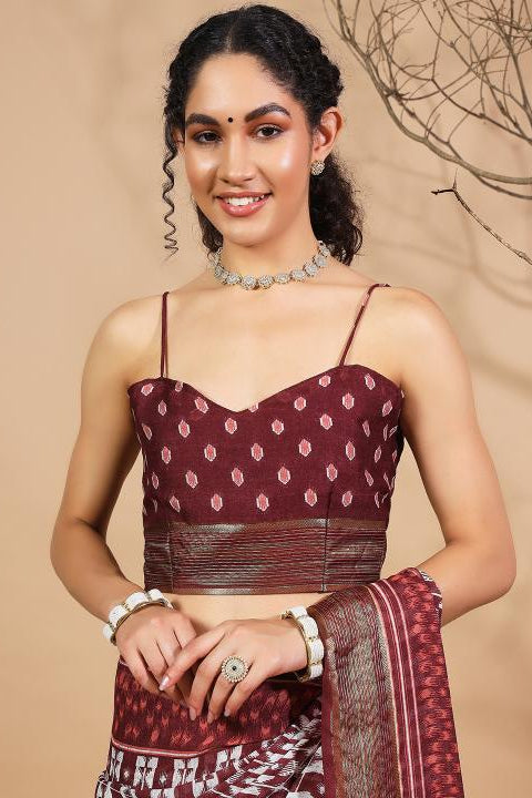 RACHNA Floral Poly Georgette Ready to Wear  Saree