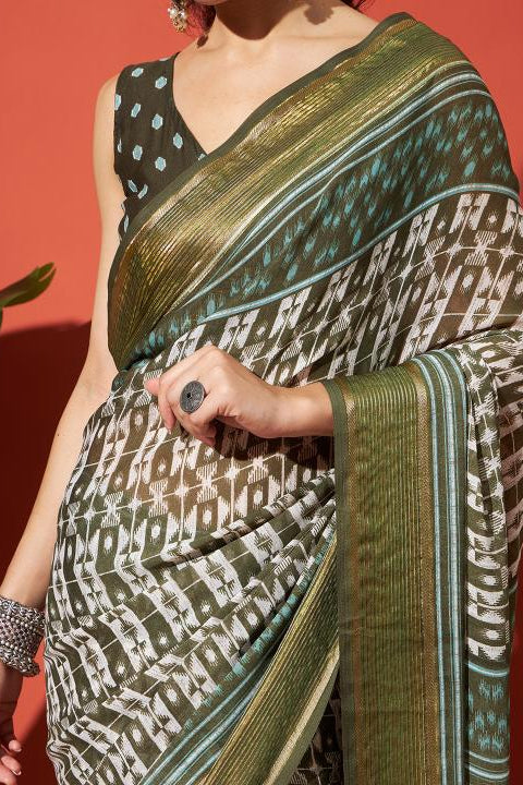 RACHNA Floral Poly Georgette Ready to Wear Saree