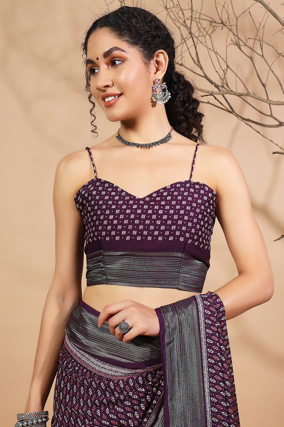 RACHNA Floral Poly Georgette Raedy to Wear Saree