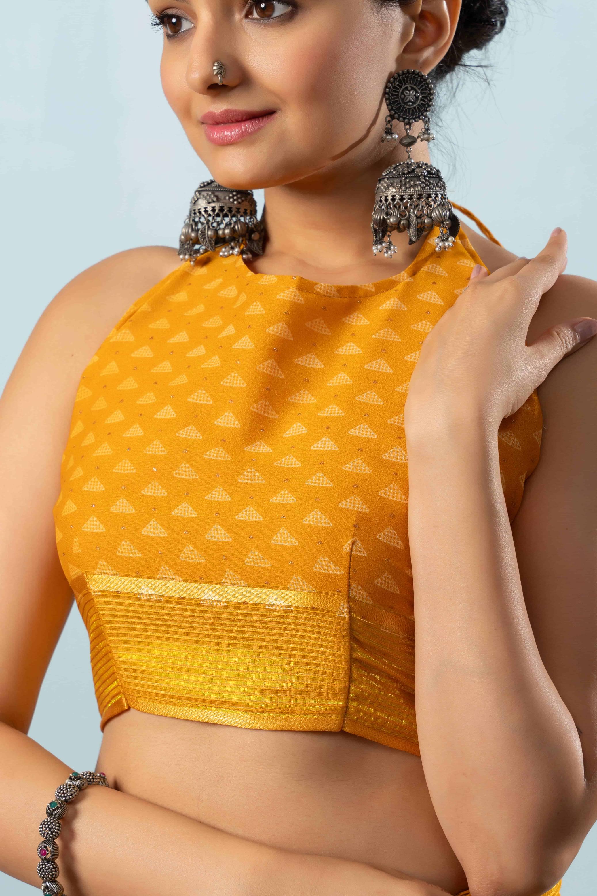 Leheriya Print Moss Georgette Saree with Viscose Border