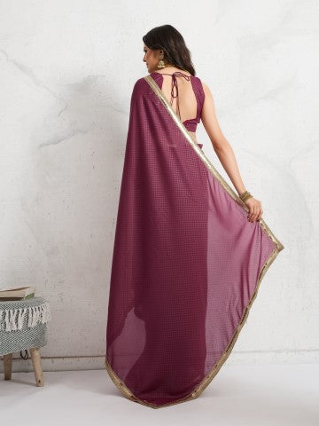 Red Party Wear Poly Georgette Saree
