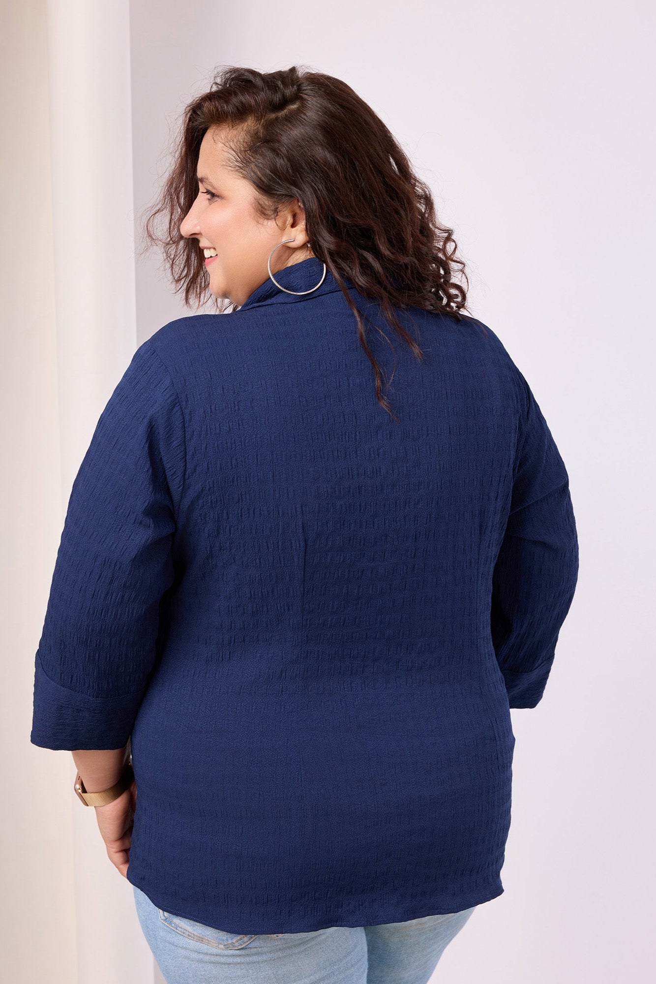 Modern Stretch Spread Collar Elastane Shirt