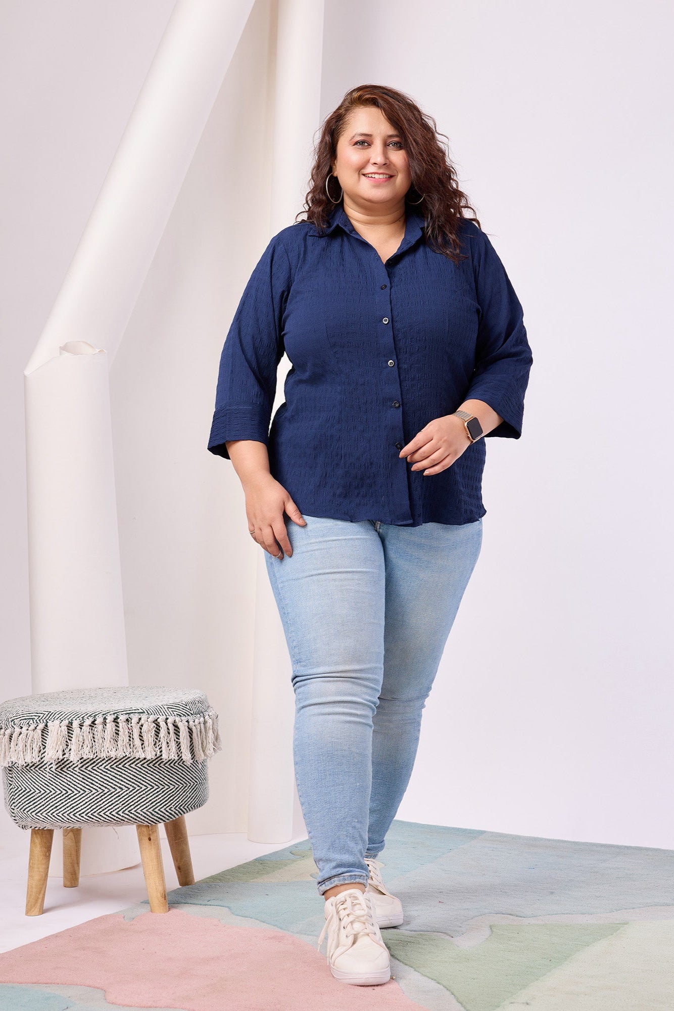 Modern Stretch Spread Collar Elastane Shirt