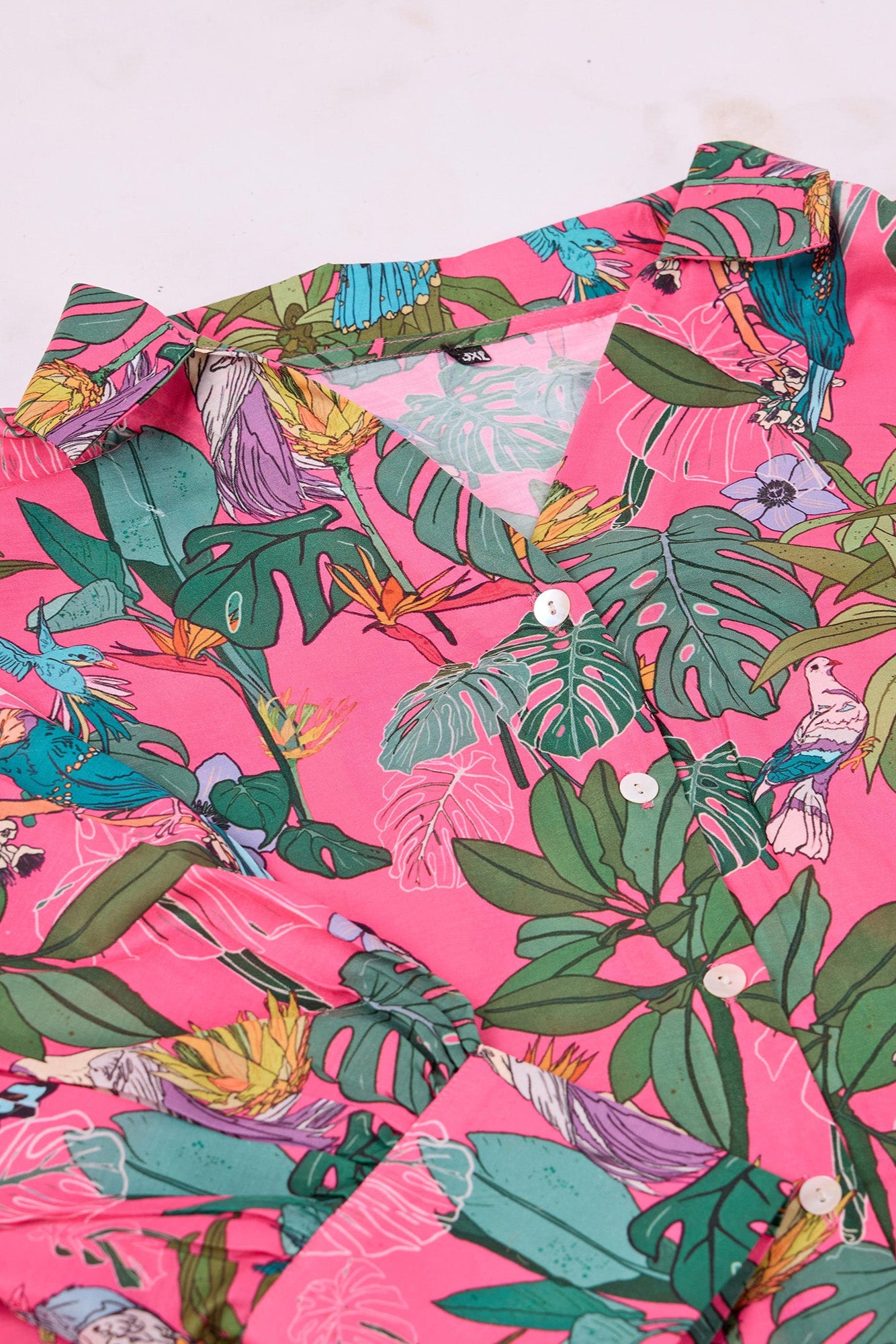 Cuff Sleeves Floral Print Crepe Shirt