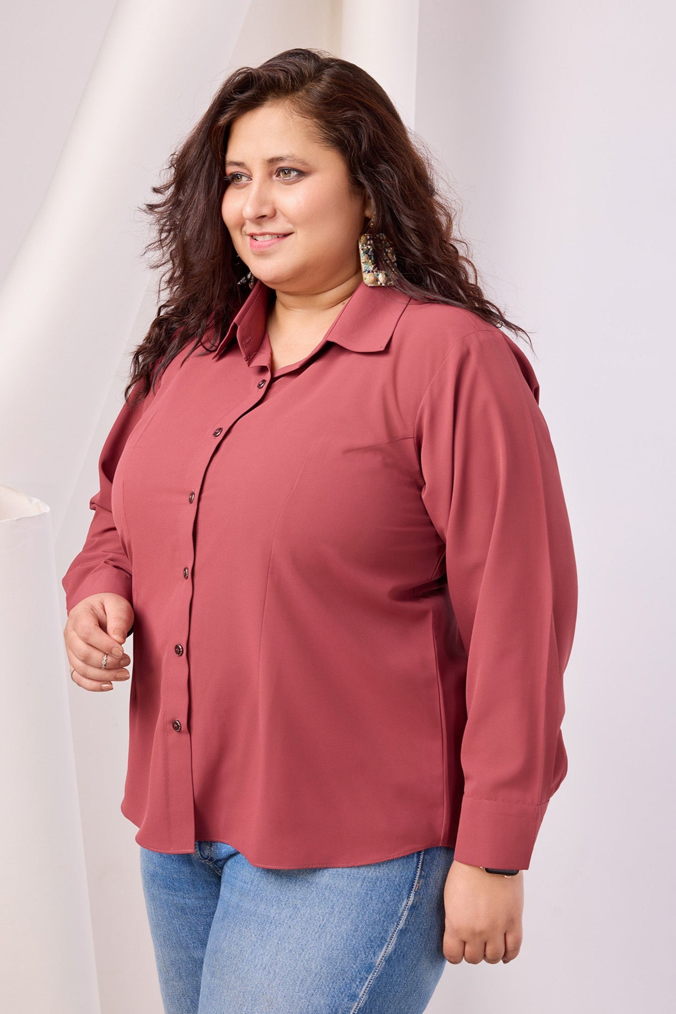 Classic Comfort Regular Collar Solid Georgette Shirt