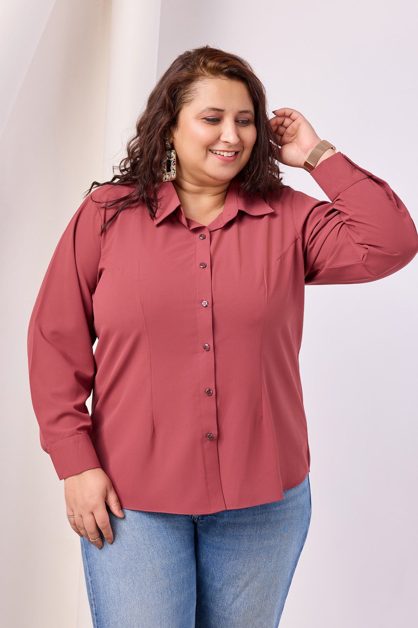 Classic Comfort Regular Collar Solid Georgette Shirt