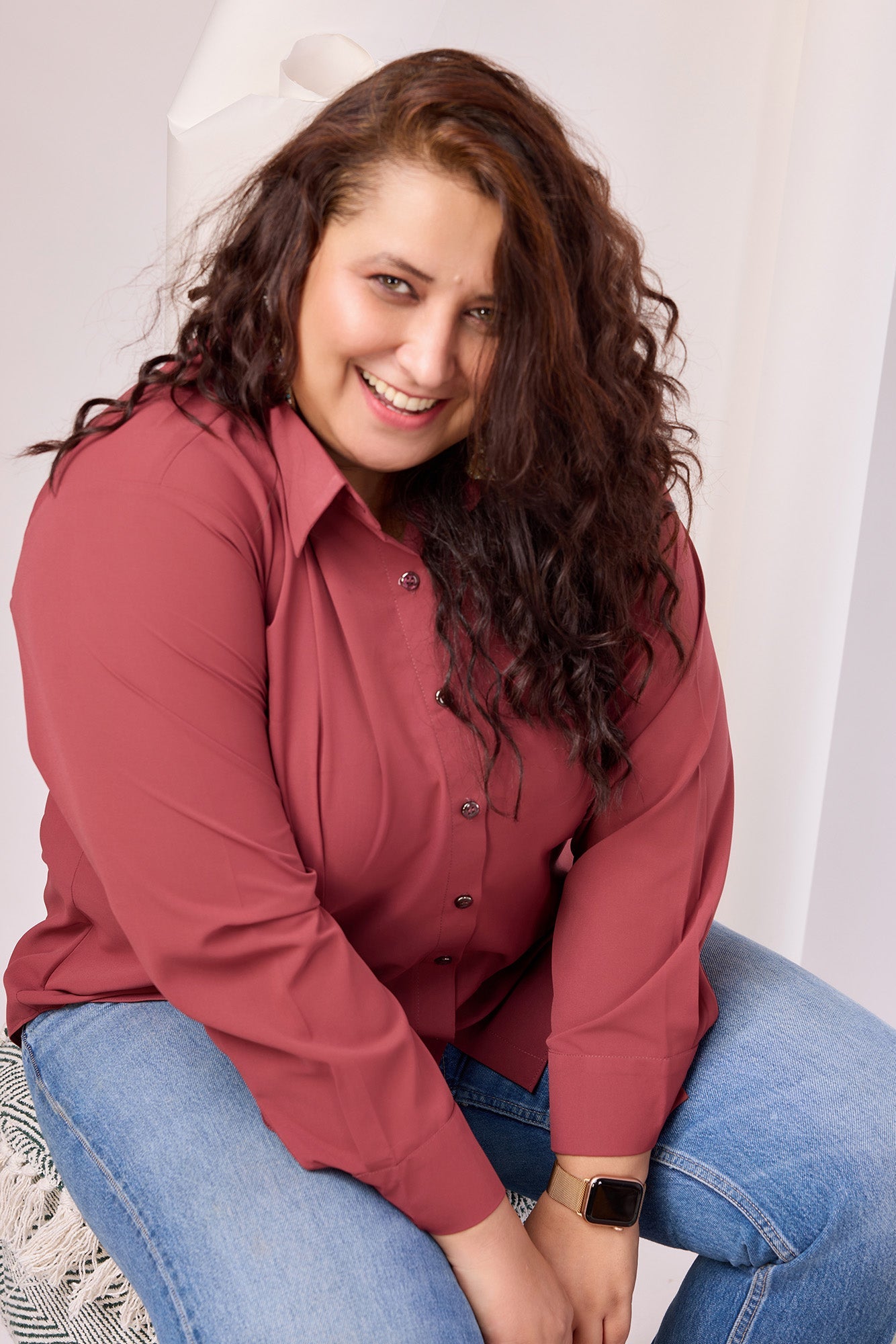 Classic Comfort Regular Collar Solid Georgette Shirt