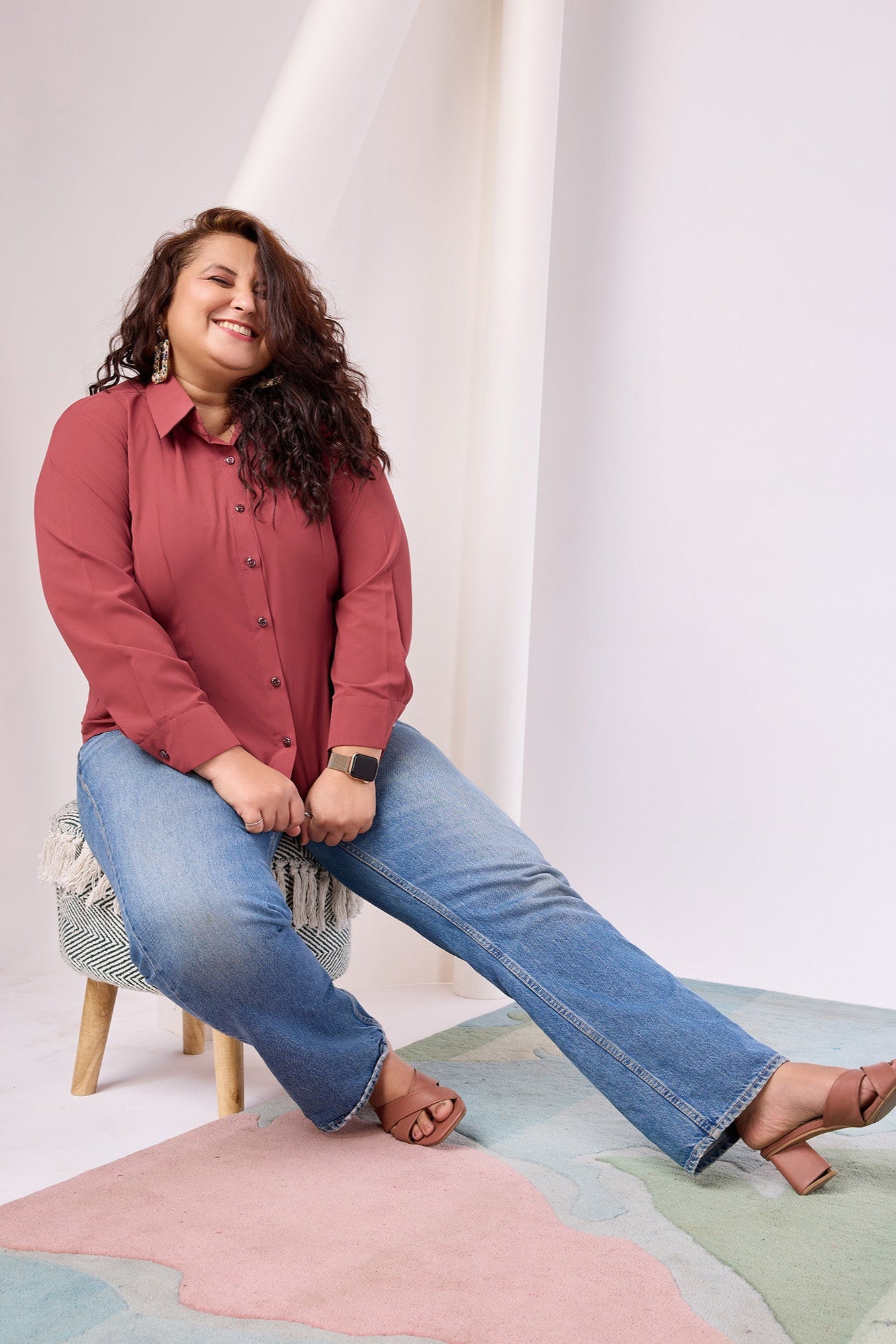 Classic Comfort Regular Collar Solid Georgette Shirt