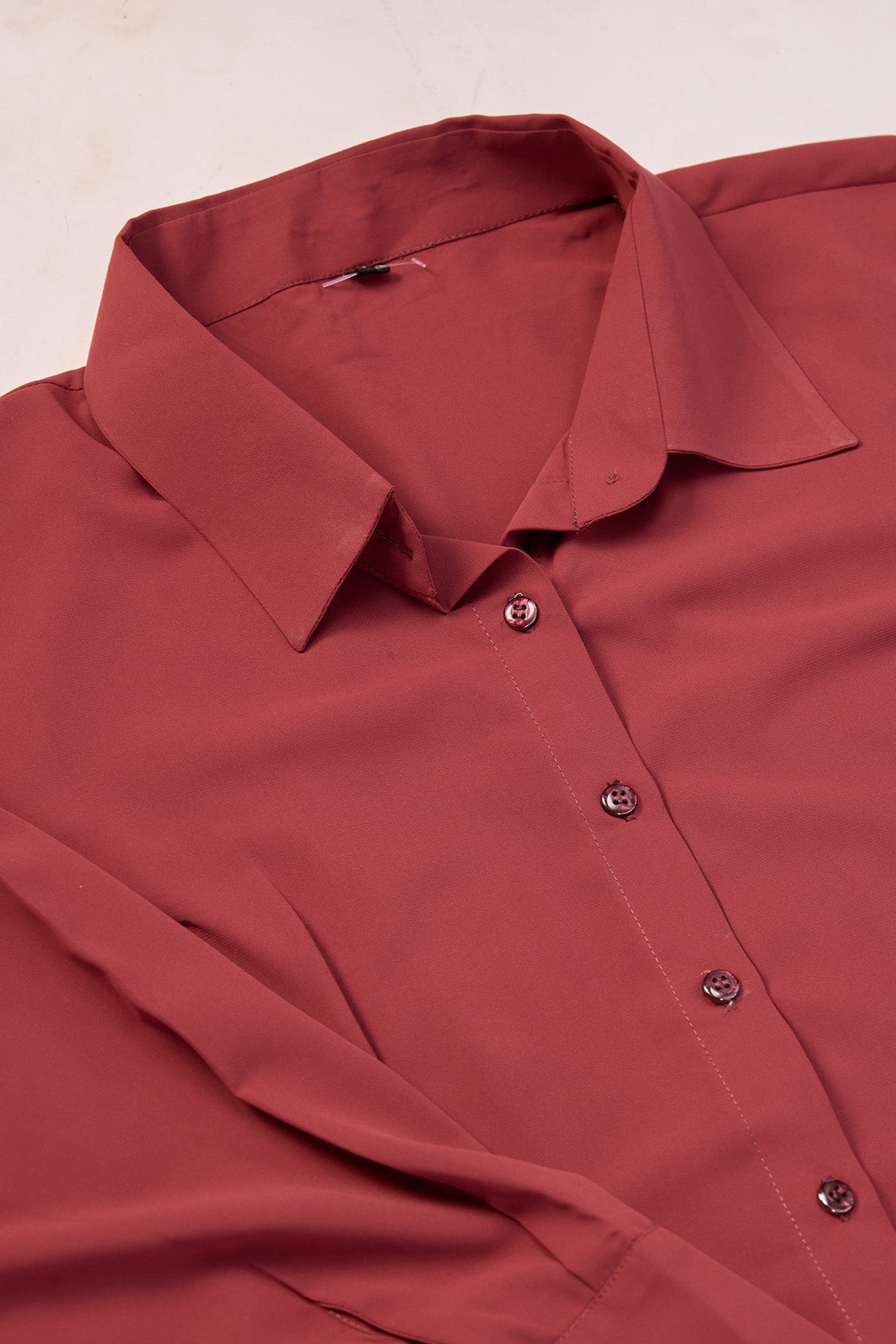 Classic Comfort Regular Collar Solid Georgette Shirt