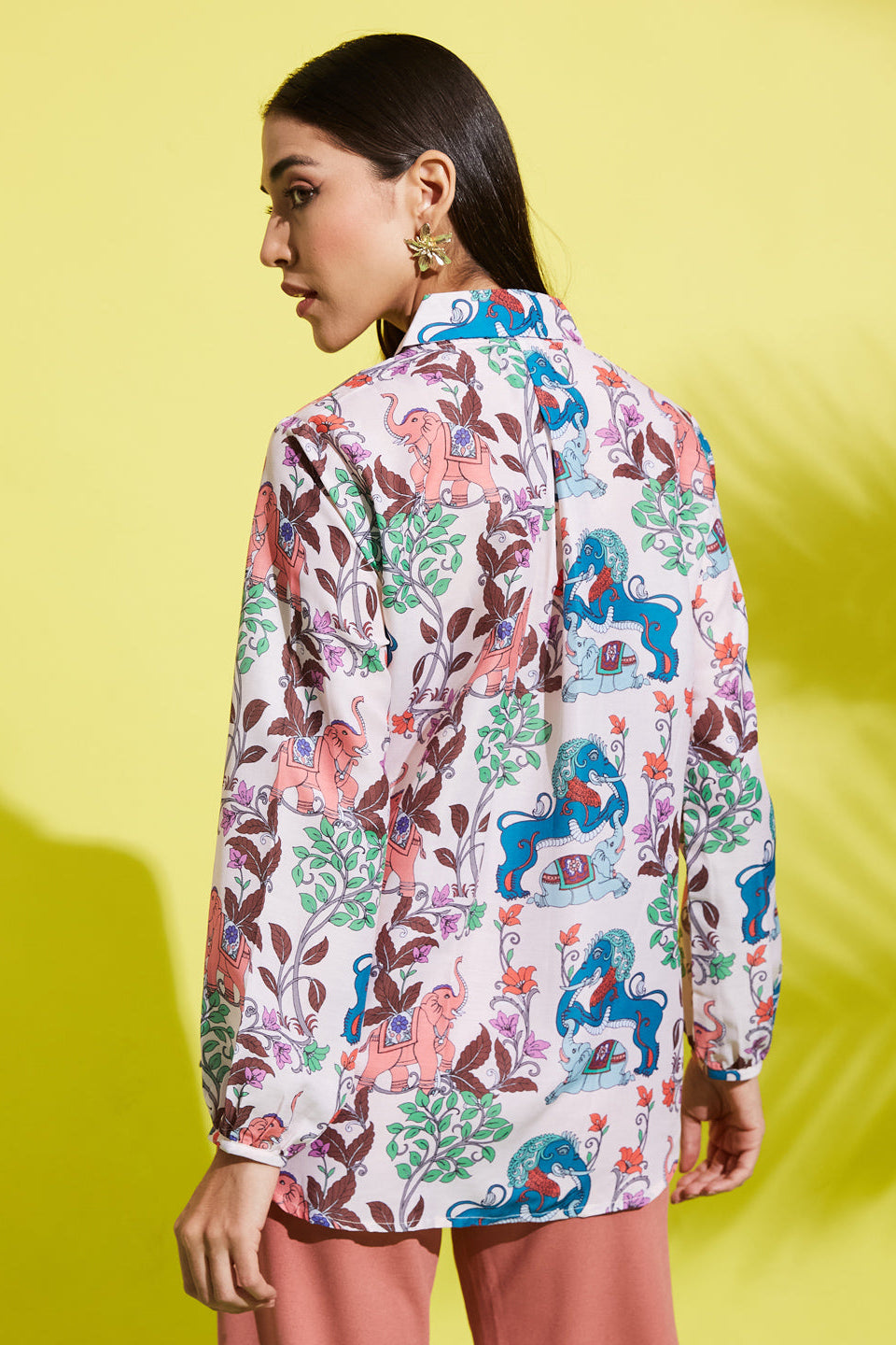 Ethnic Motif Muslin Cotton Shirt