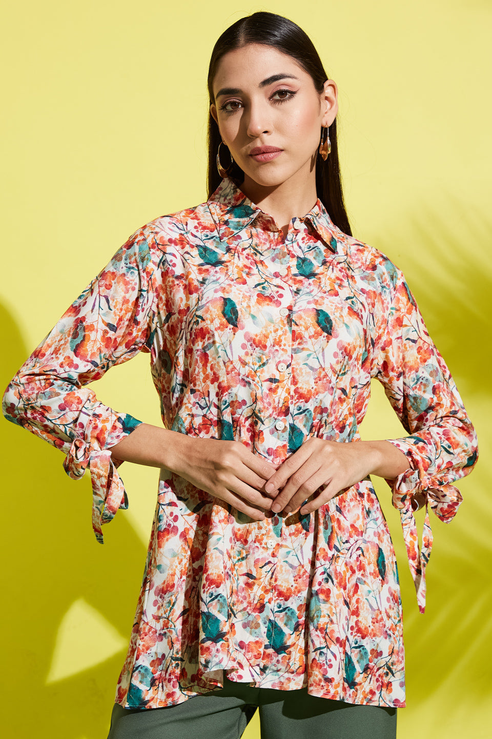 Floral Batik Prints Rayon Shirt