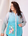 Pink Color Digital Printed Rayon Shirt For Women