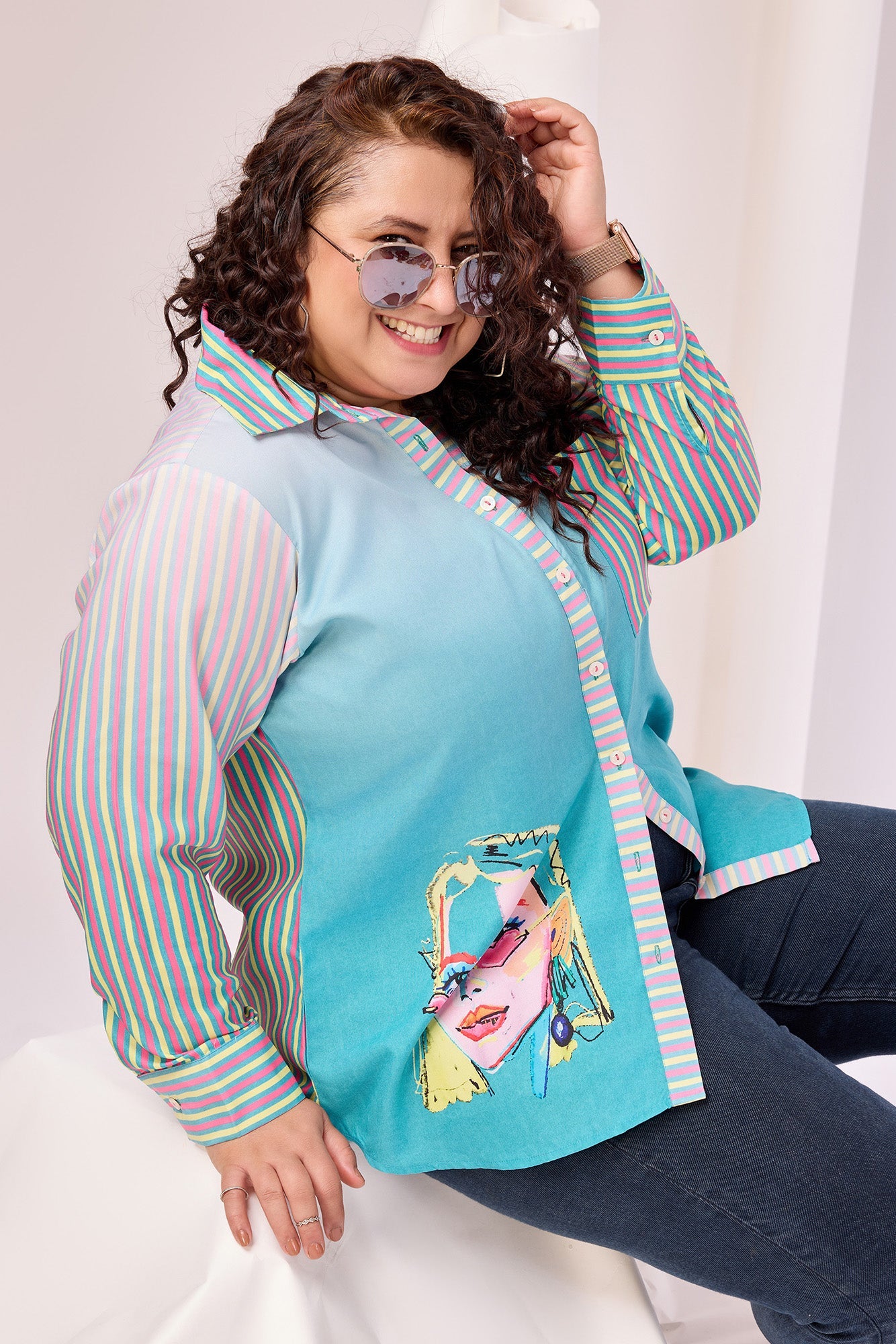 Mural Printed casual Rayon Shirt