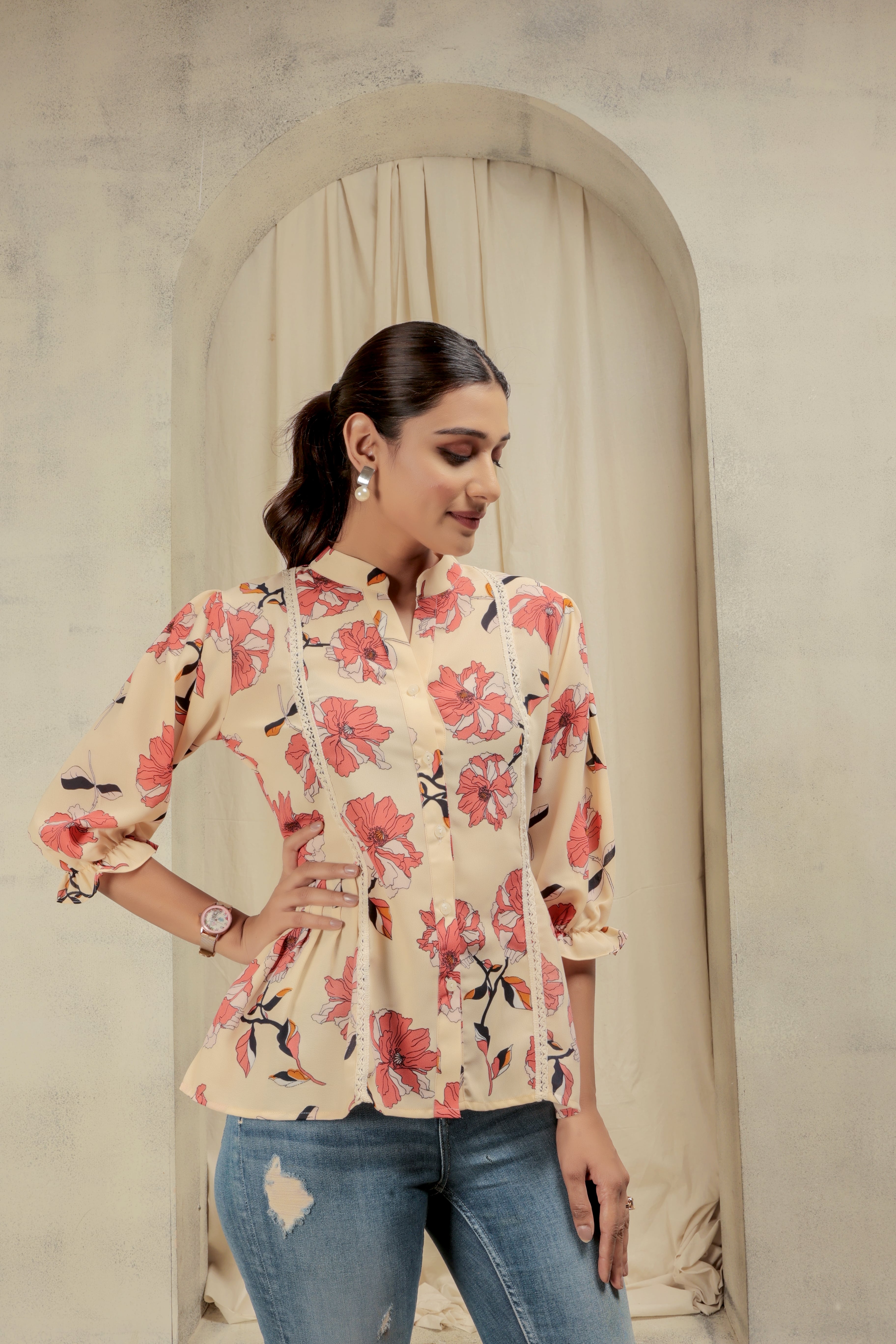 Multicolor Mandarin Relax Top