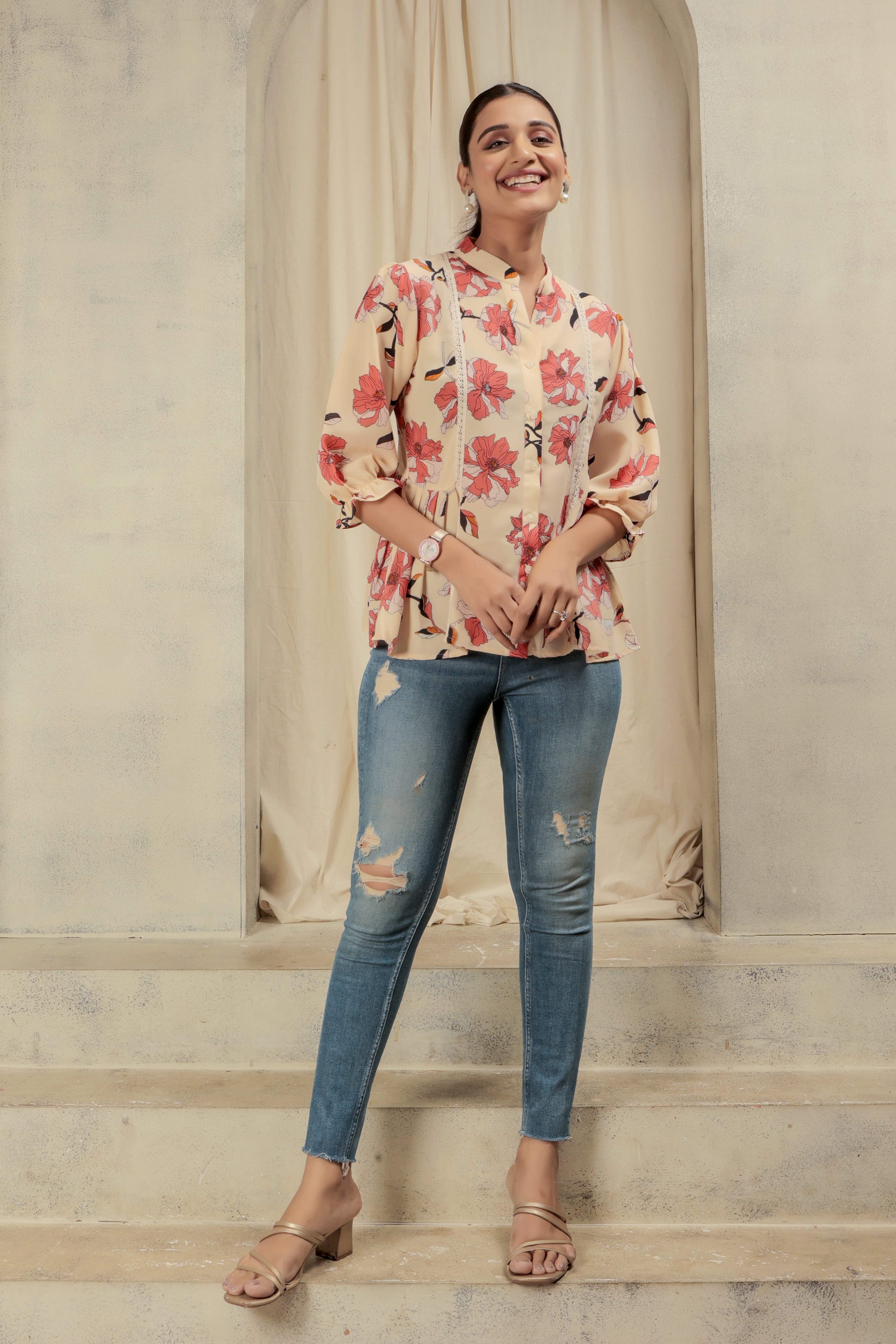 Multicolor Mandarin Relax Top