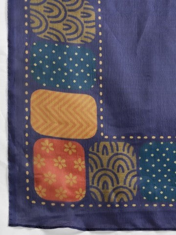 Navy Blue Bandhani Printed Tissue Ready to Wear Saree