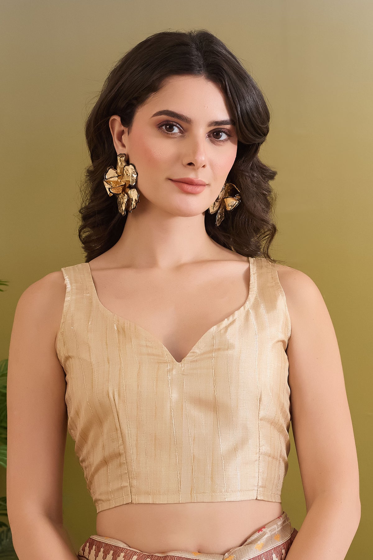 Cream Color Floral Printed Silk Blend Designer Saree