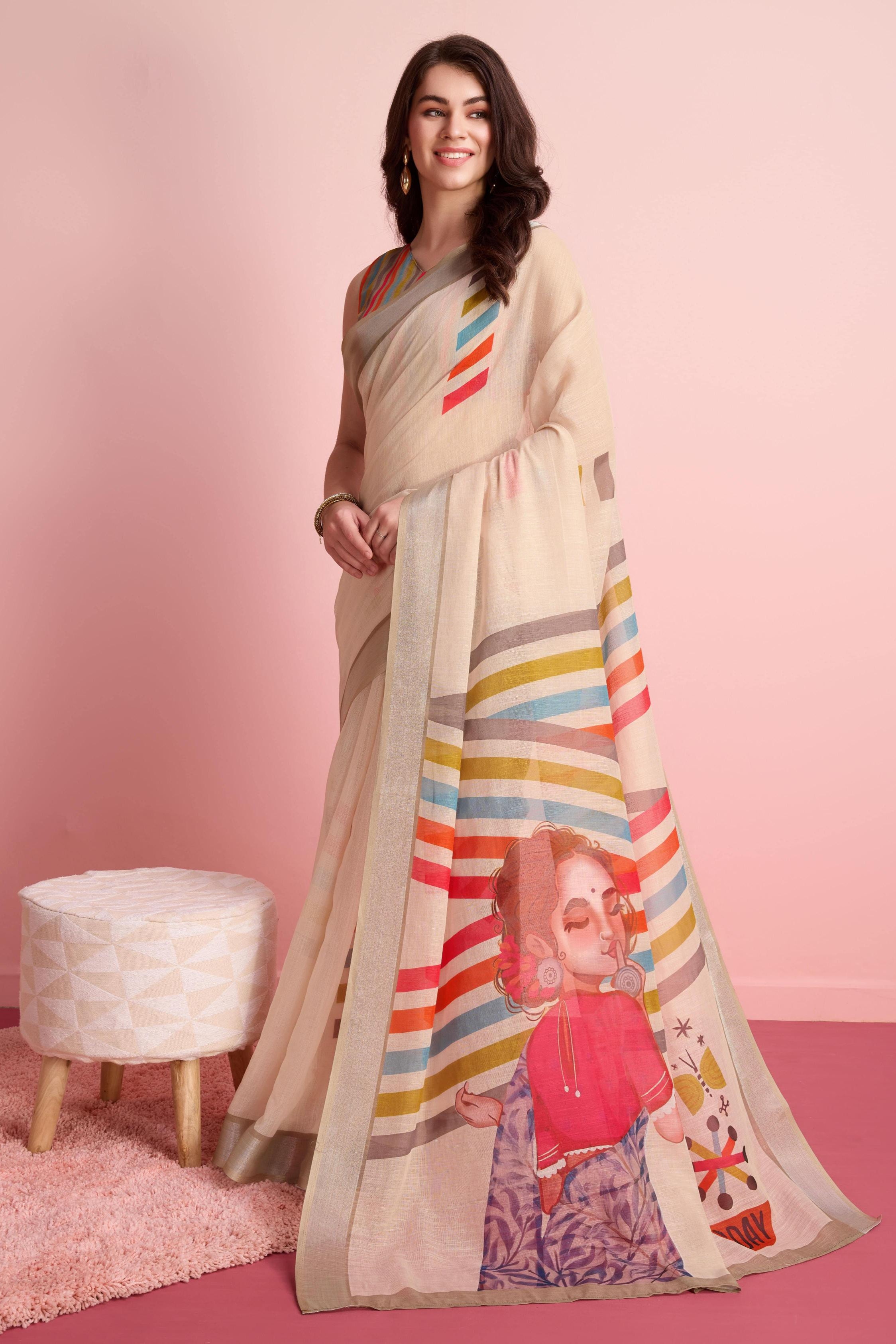 RACHNA Ethnic Motifs Ready to Wear Saree