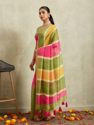 Black Floral Printed Cotton Blend Party Wear Saree