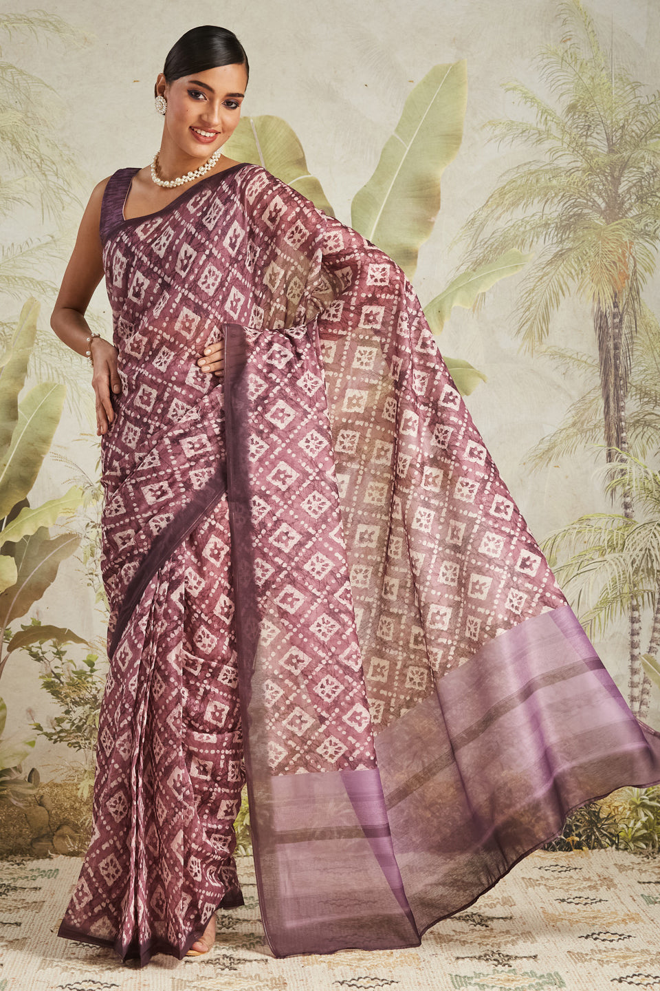 Checks-Polka Prints Ready To Wear Saree